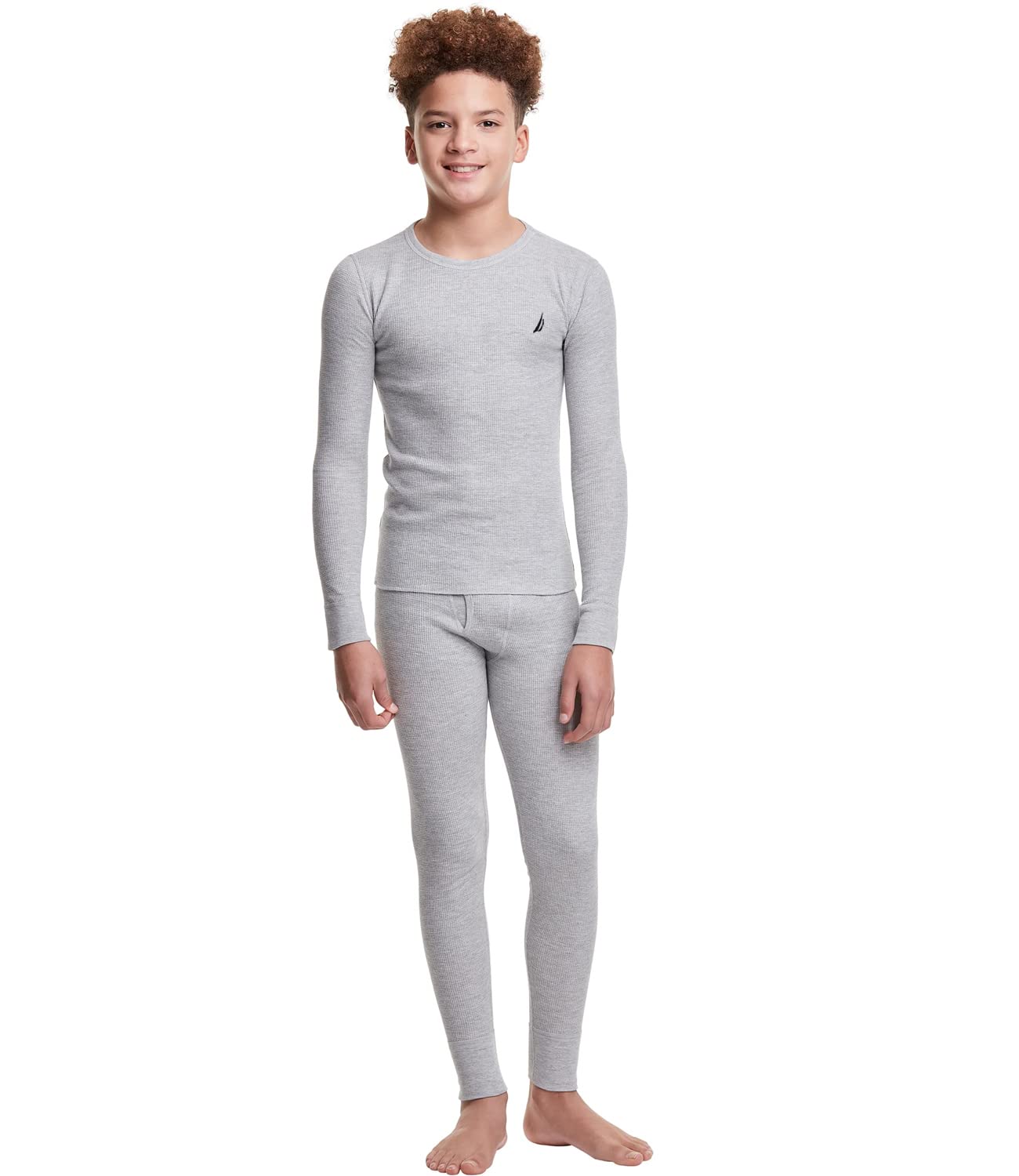 Nautica Boys 2-Piece Thermal Underwear Set - Long Sleeve Shirt & Pants Waffle Base Layer for Winter Warmth - Perfect for Cold Weather, Outdoor Activities, and Layering Under Clothes