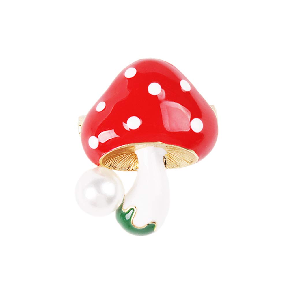 YAZILIND Imitation Pearl Mushroom Brooch Pin - Elegant Corsage Jewelry Gift for Women & Friends | Perfect for Weddings, Parties & Special Occasions