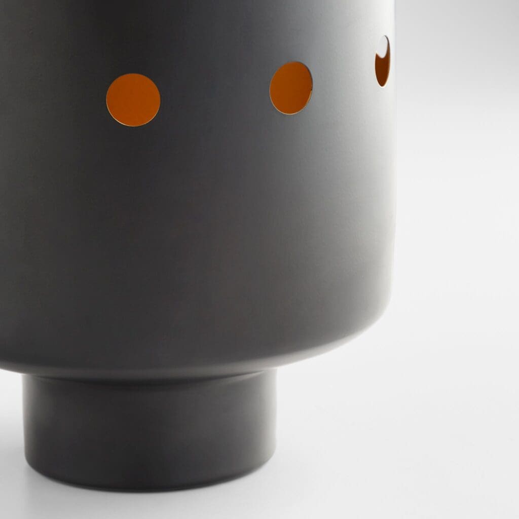Cyan Design 11521 Naktis Vase - Black Wide Modern Ceramic Vase for Home Decor, Centerpiece, Wedding, Living Room, Dining Table, Office Desk Decoration