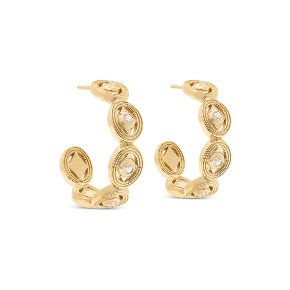 Capucine de Wulf Monique Hoop Earrings - 14K Gold Plated Dainty Huggie Hoops for Women | Perfect for Everyday Wear, Date Night & Special Occasions