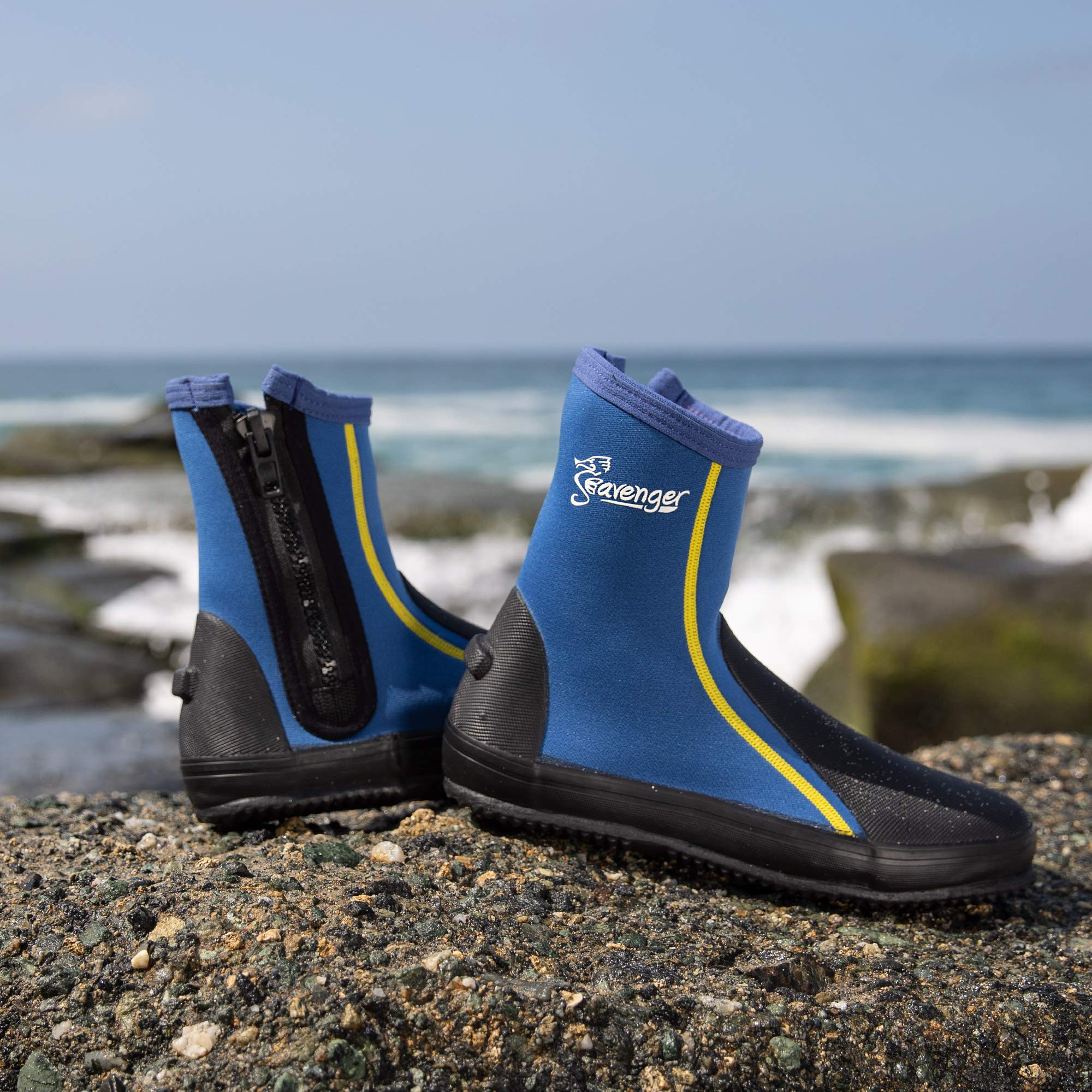 Seavenger Tall 3mm Neoprene Tortuga Dive Boots for Men & Women - Warm Waterproof Scuba Diving Shoes for Snorkeling, Surfing, Kayaking & Beach Activities