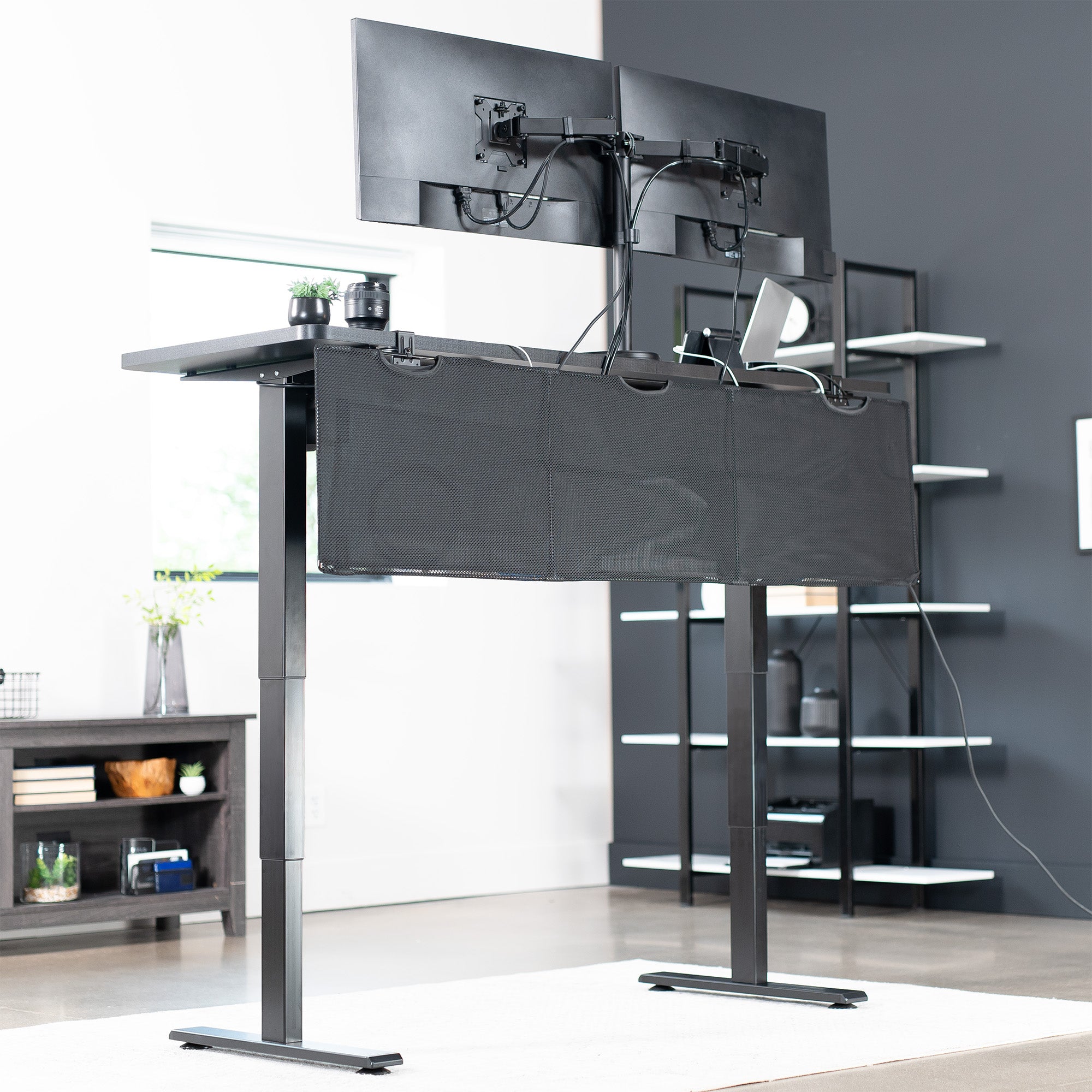 Cable Management Desk Skirt - Under Desk Cable Organizer with Clamp, Wire Hider for Home Office & Gaming Setup - Perfect for Computer, TV, and Workspace Cable Organization