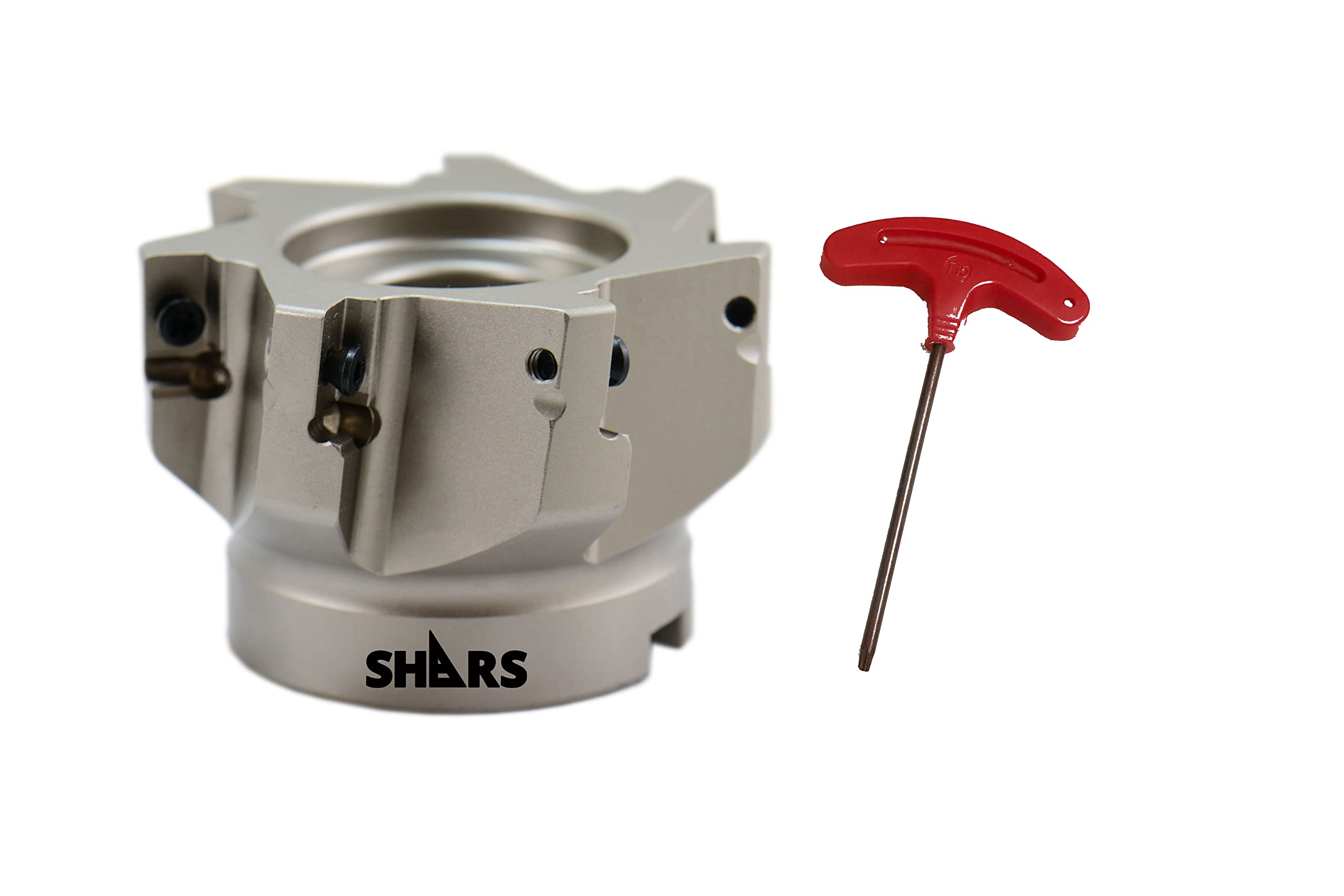 Shars 3 Inch 90 Degree Indexable Face Mill Cutter with 7 Flutes for APKT1604 Inserts (Model 404-1869W P) - Perfect for CNC Milling, Metalworking & Industrial Machining Applications