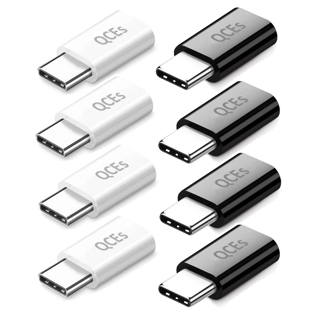 QCEs 8-Pack Micro USB to USB-C Adapter - Fast Charging for iPhone 15, Samsung Galaxy & Tablets - OTG Compatible