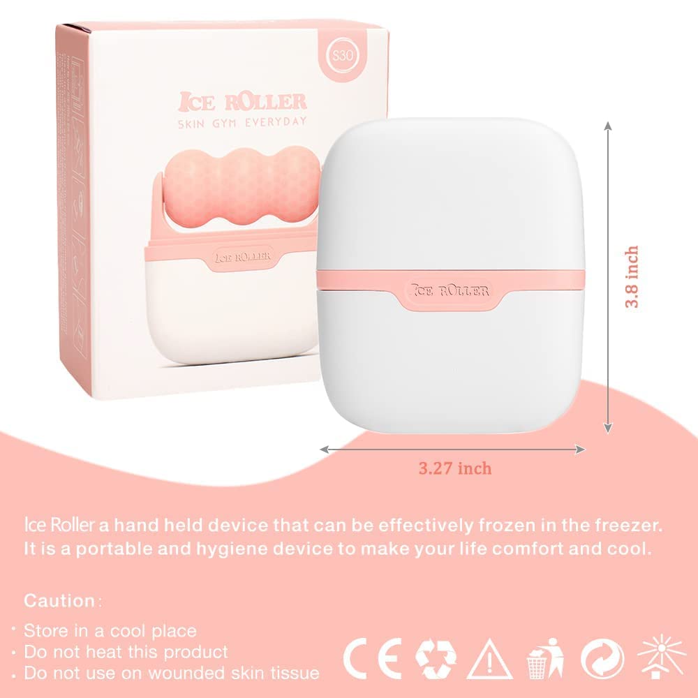 TSEB ENTERPRISE 2-in-1 Ice Roller for Face & Eyes - Cold Therapy Facial Massager for Puffiness Relief, Migraine, Pain Relief & Skin Tightening - Best for Shrinking Pores, Dark Circles & Skincare Routine - Perfect for Morning Routine, Post-Workout Recovery & Spa Treatments