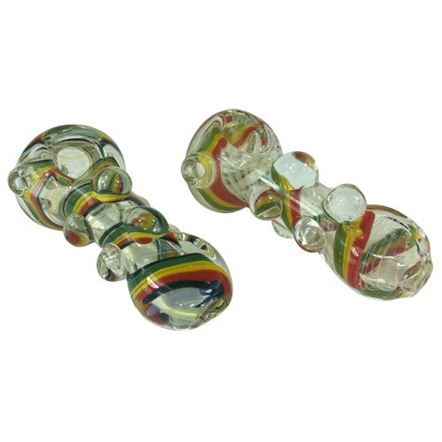 Rasta Chameleon Glass Pipe - Color Changing Handmade Smoking Pipe for Herbs & Tobacco | Perfect for Home Relaxation, Parties & Outdoor Adventures