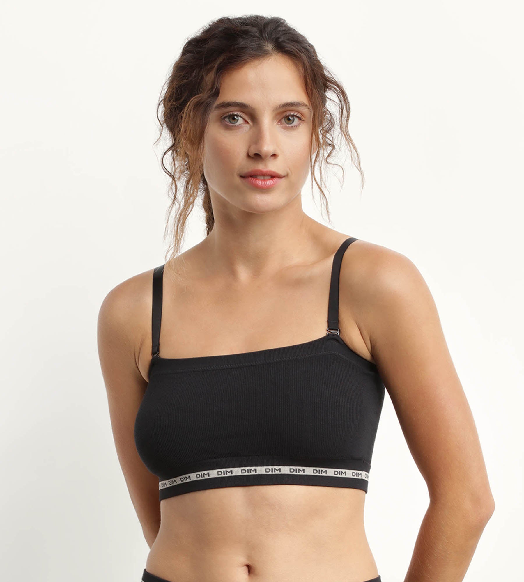 Black Seamless Bandeau Bralette - Modal Polyamide Wire-Free Comfort Bra for Women | Perfect for Yoga, Workouts & Everyday Wear
