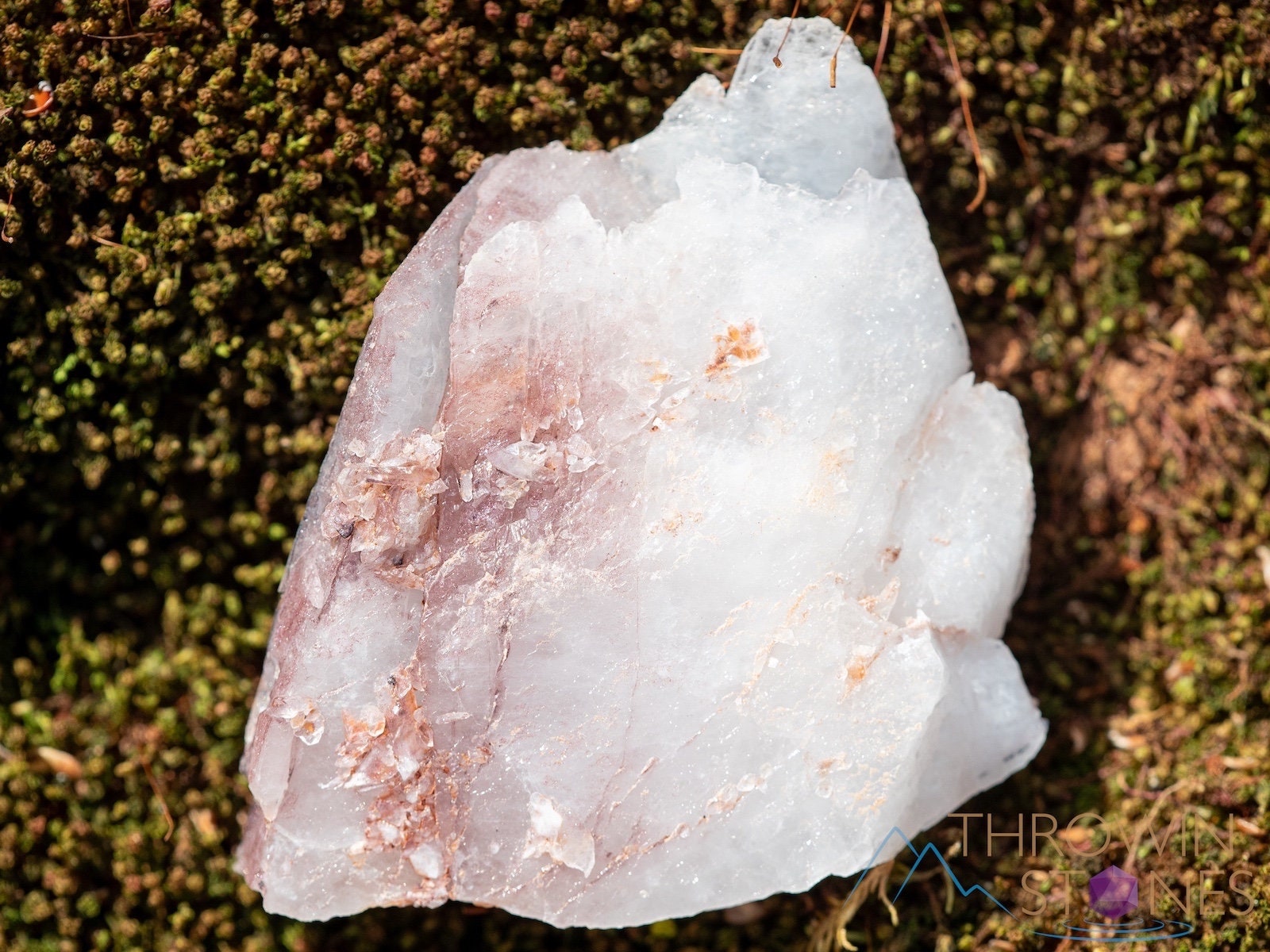 Natural QUARTZ Raw Crystal Point with HEMATITE - Healing Stone for Home Decor, Housewarming Gift, Meditation & Spiritual Healing | Perfect for Feng Shui, Office Desk & Yoga Space