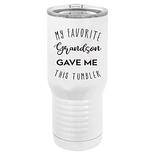 20 oz Stainless Steel Tumbler Travel Mug - Insulated White Coffee Cup with Lid - Perfect for Hot/Cold Drinks, Office, Gym & Outdoor Activities - Great Gift Idea for Grandparents