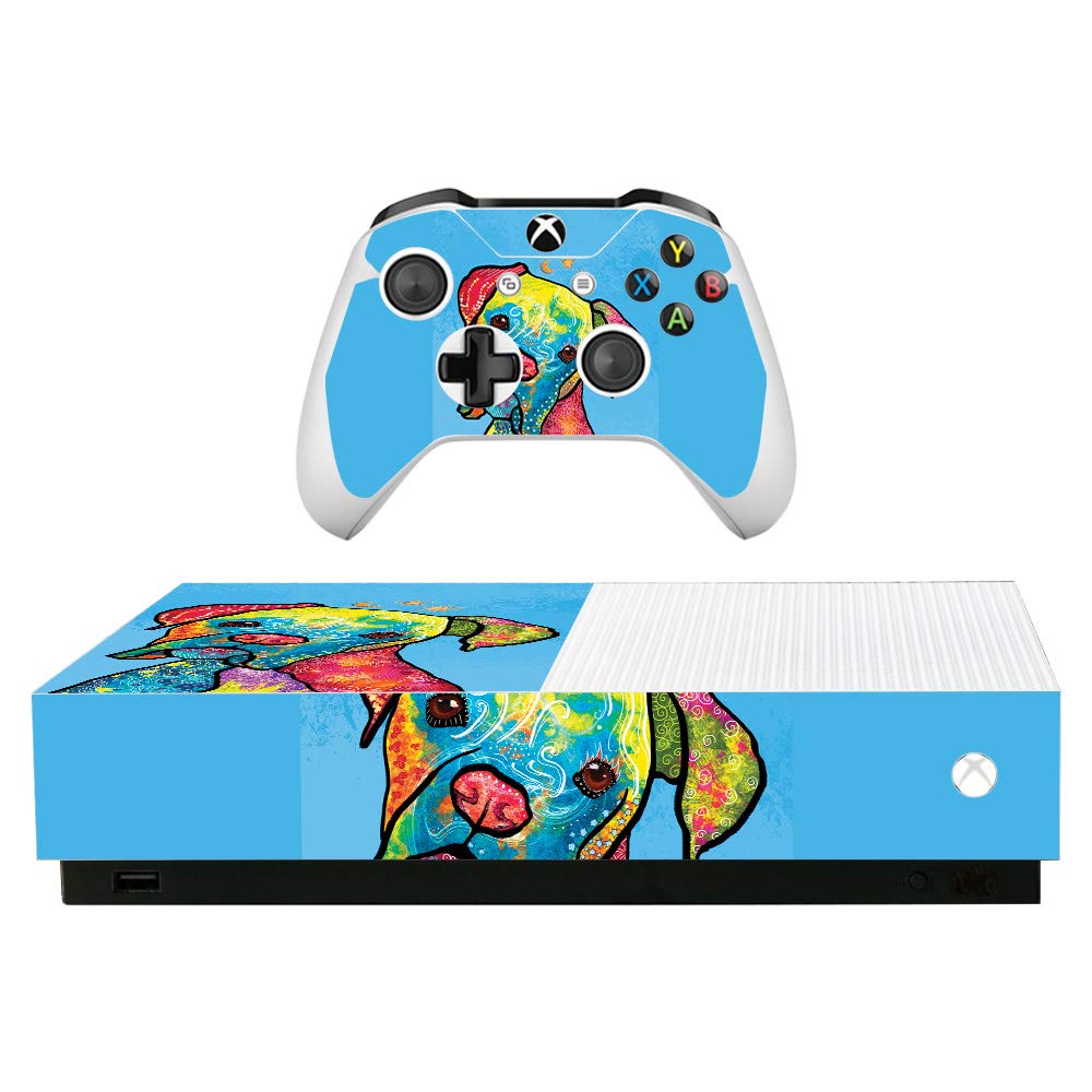 MightySkins Protective Vinyl Decal Wrap Cover for Microsoft Xbox One S All-Digital Edition - Boxer Rainbow Design | Durable, Customizable & Easy to Install | Made in USA | Perfect for Gaming Setups & Personalized Console Protection