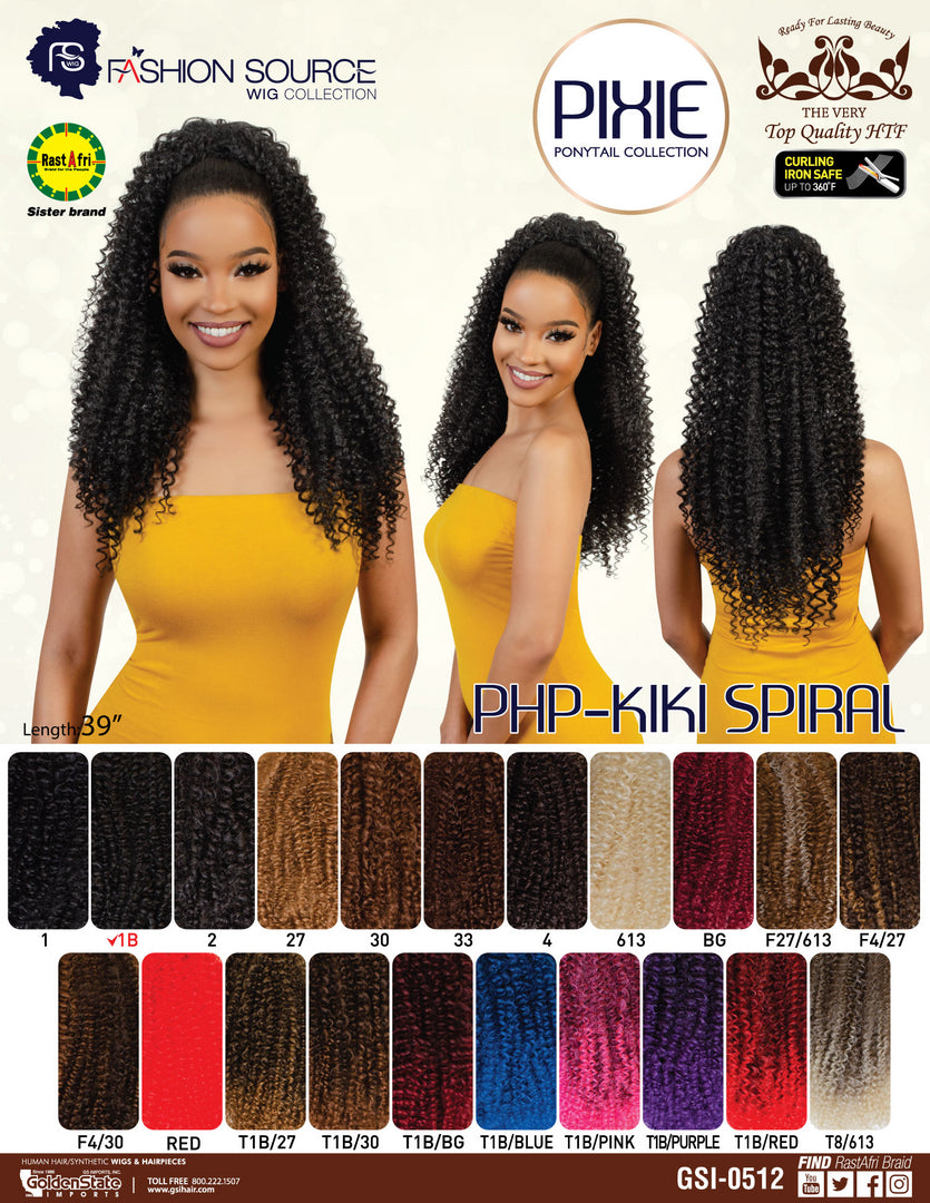 Fashion Source PHP Kiki Spiral Pixie Ponytail Hair Extension - Perfect for Parties, Cosplay & Everyday Styling