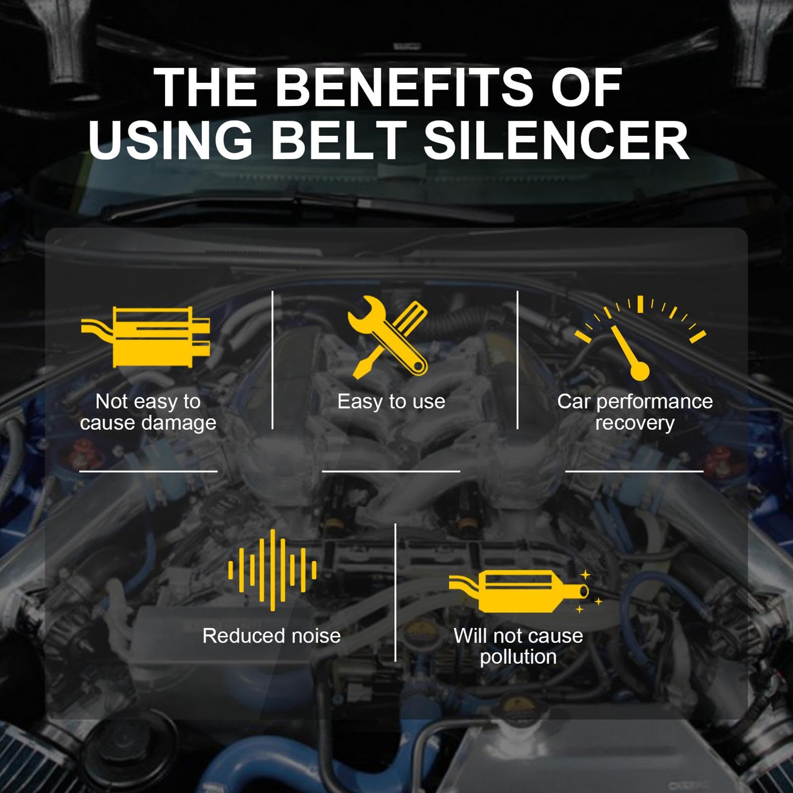 Belt Dressing Spray for Cars - 100ml Automotive Belt Noise Eliminator & Lubricant | Engine Belt Silencer Spray | Stops Squeaking & Protects Belts | Perfect for Routine Vehicle Maintenance & Noise Reduction