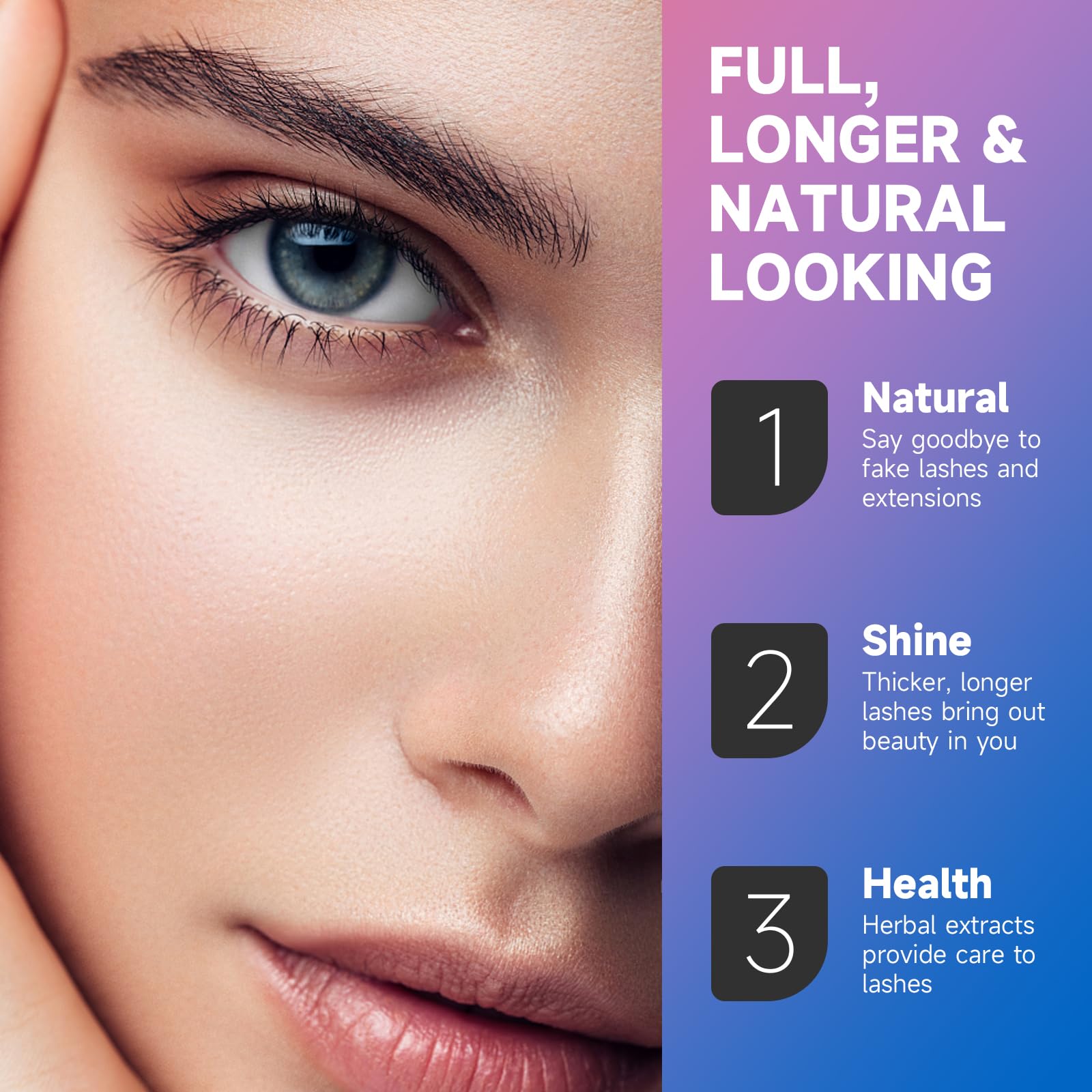 Best Eyelash Growth Serum for Longer, Fuller Lashes - 5ml Natural Lash Enhancer for Thicker, Healthier Eyelashes - Perfect for Daily Use, Special Occasions & Sensitive Eyes