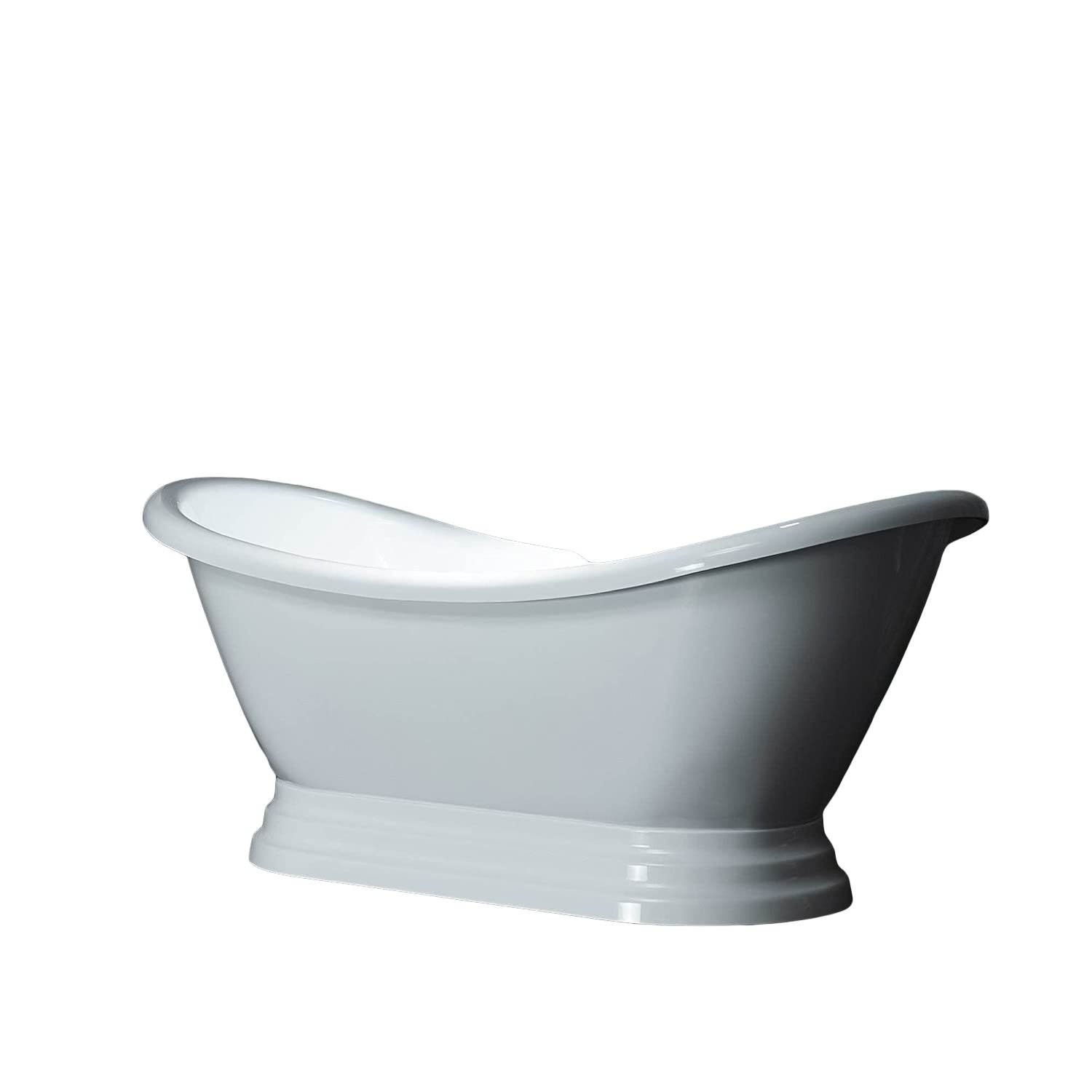 Dreamwerks 5.75 ft. White Pedestal Bathtub - Freestanding Soaking Tub for Small Bathrooms & Master Suites | Relaxing Spa Experience at Home