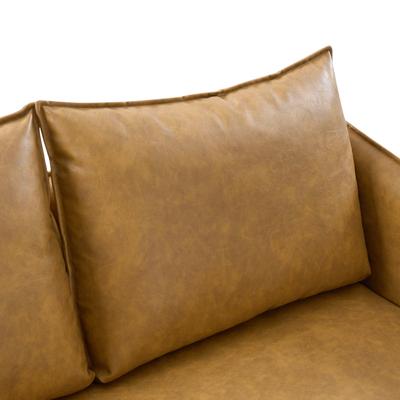 Modern Industrial Loveseat with PU Leather - Stylish Small Sofa for Living Room, Office or Lounge - Comfortable Two-Seater Couch for Home Decor