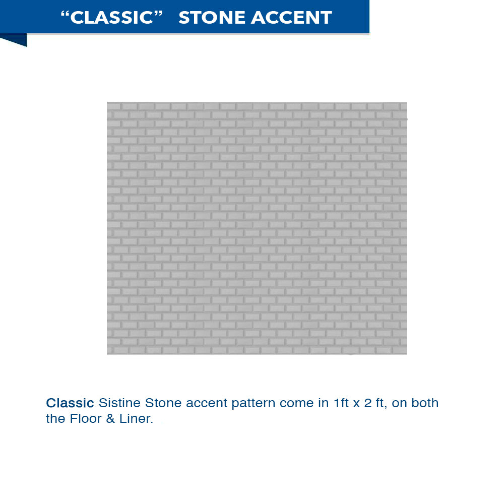 Neo Angle Portland Cement Sistine Stone & Classic Stone Accent DIY Shower Remodel Kit - Easy Bathroom Renovation for Modern Home Decor