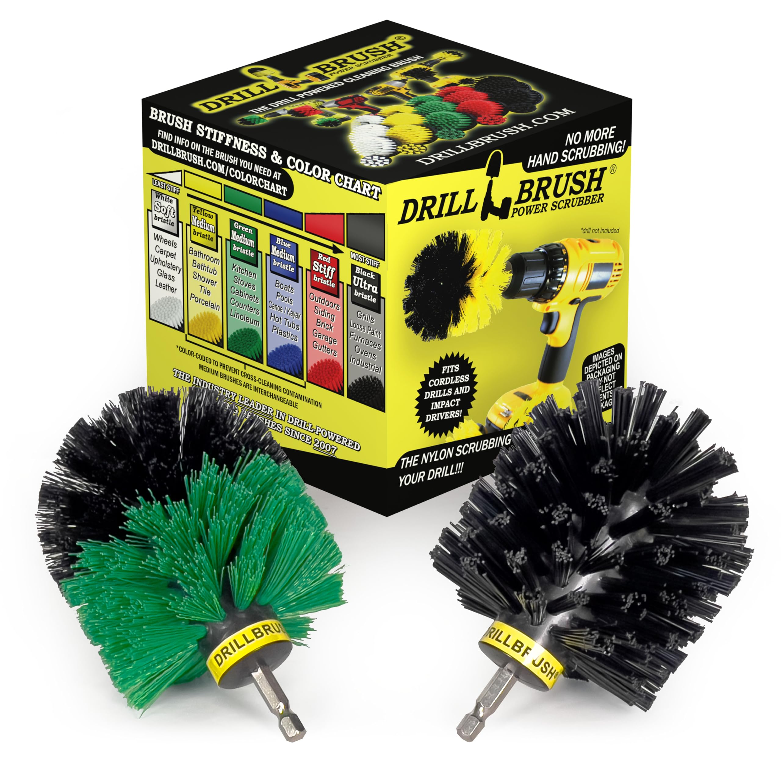 Power Spinning Tub & Tile Scrubber - 2 Brush Combo for Shower, Grout, and Bathroom Deep Cleaning | Perfect for Bath Tubs, Showers, and Tile Surfaces