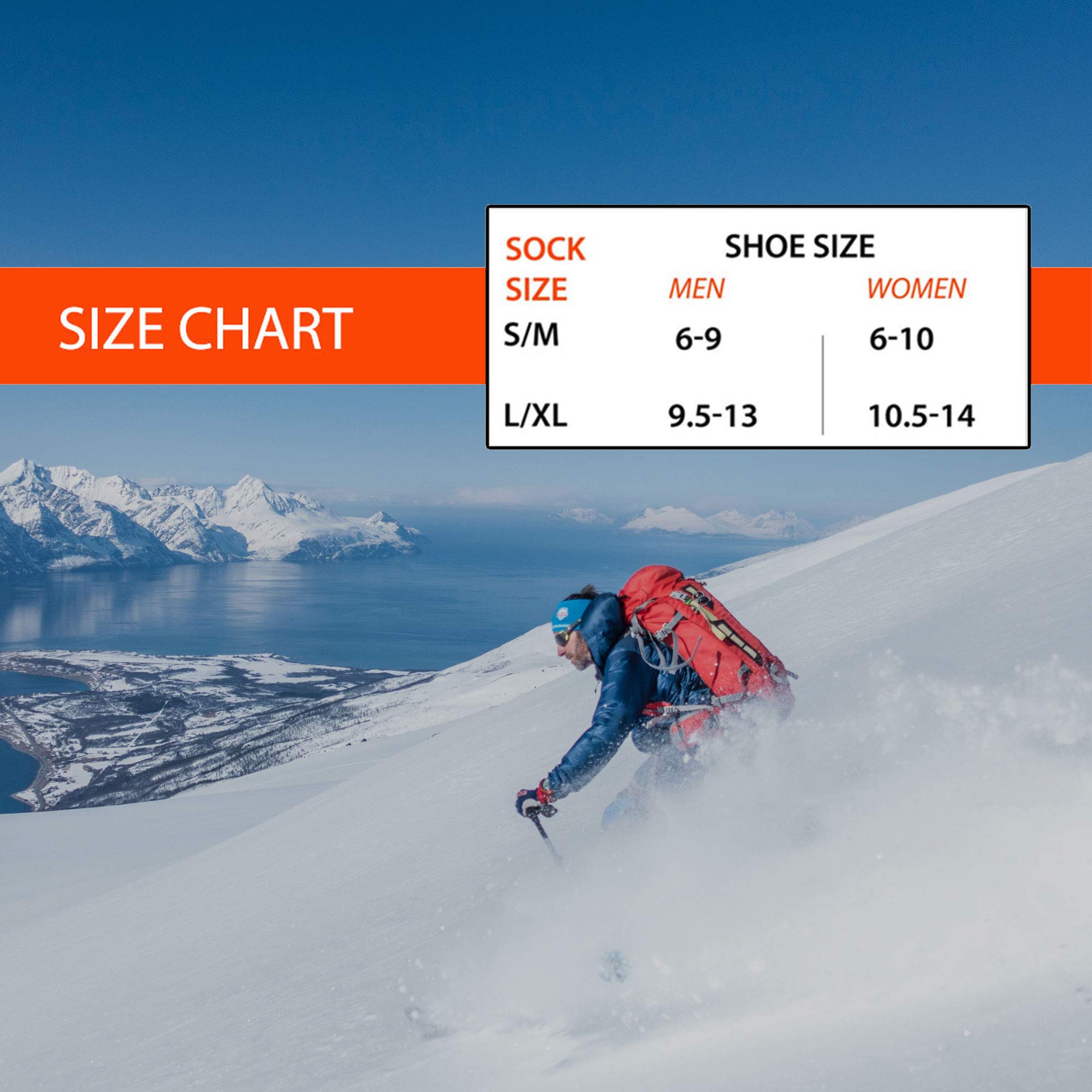 Elite Wool Race Ski Socks for Men & Women - Thermal Comfortable Snowboard Skiing Socks with Arch Support - Perfect for Winter Sports, Skiing, Snowboarding & Cold Weather Activities