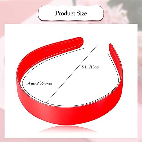 FAMEZA 3-Pack 1 Inch Wide Plastic Headbands with Teeth - Non-Slip Hard Plastic Hairbands for Women & Girls - DIY Hair Accessories (Black, White, Red) - Perfect for Crafting, Sports, and Everyday Styling