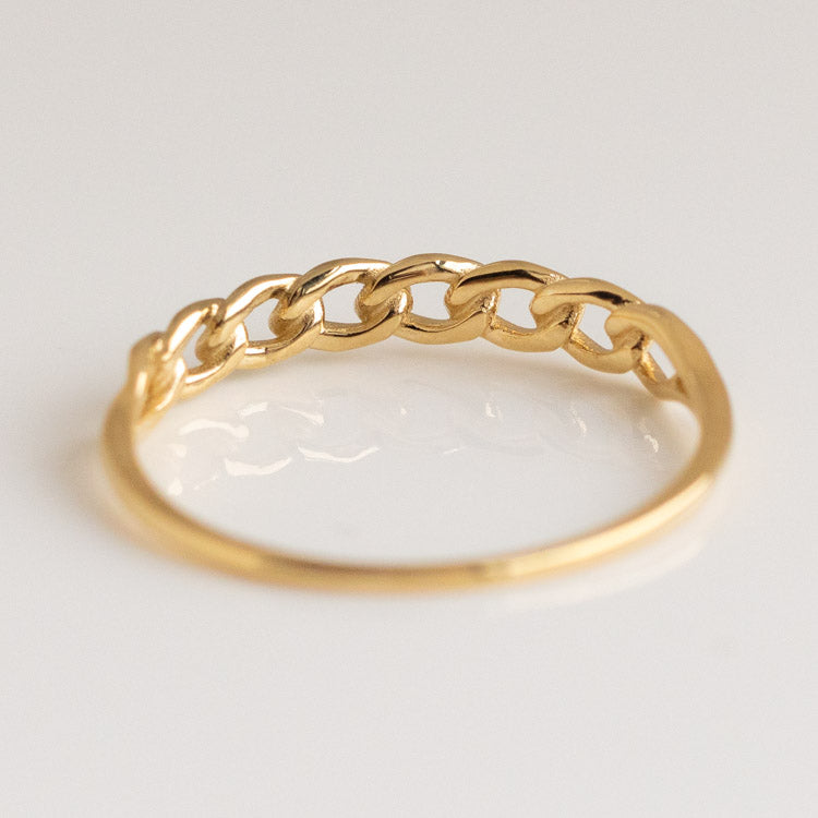 Solid Gold Chain Link Ring for Men & Women - Elegant & Durable 14K Gold Jewelry - Perfect for Weddings, Anniversaries & Gifts