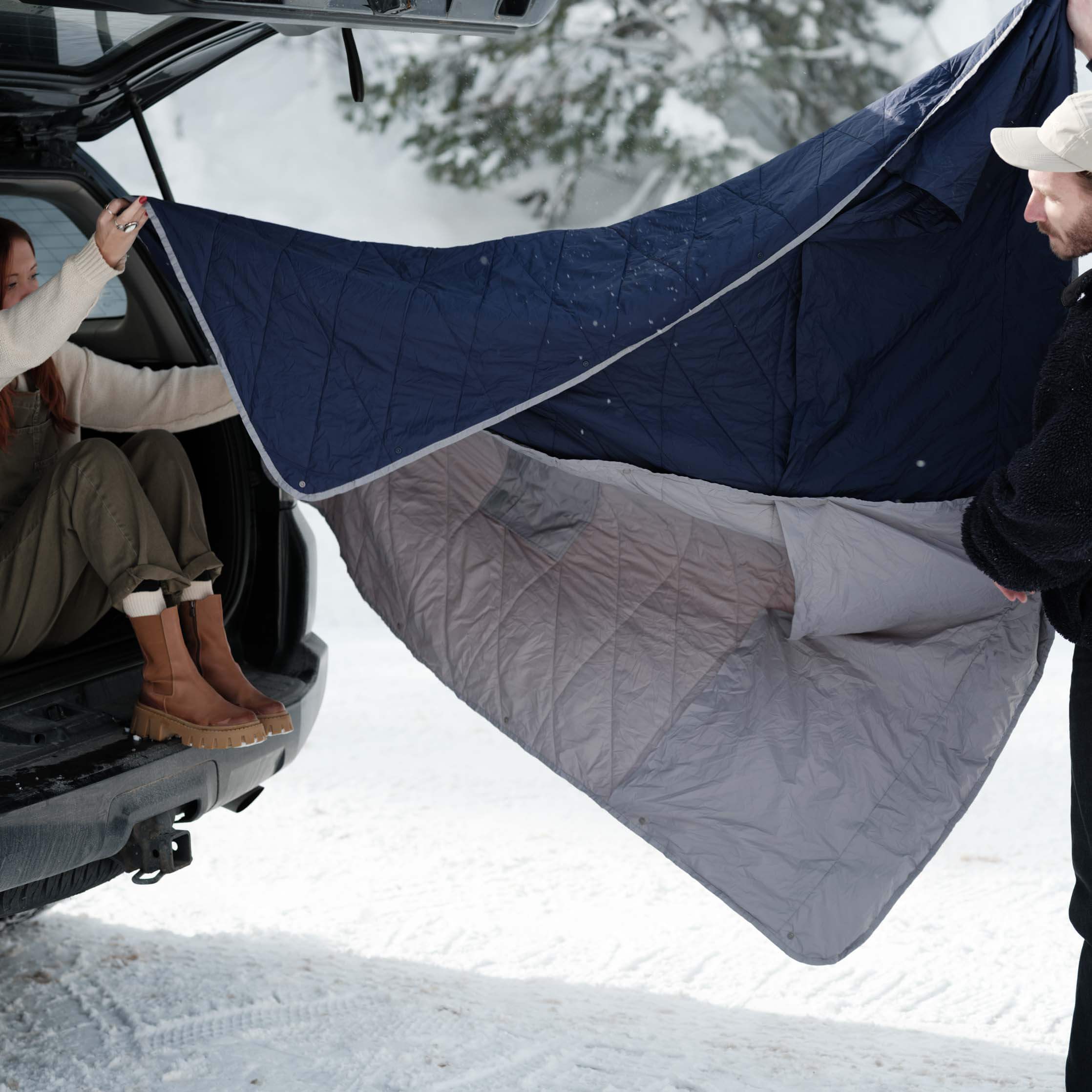 Layover™ Travel Blanket - Ultra Soft Packable & Puffy Blanket for Airplane, Camping & Home Use | Lightweight & Compact | Gray