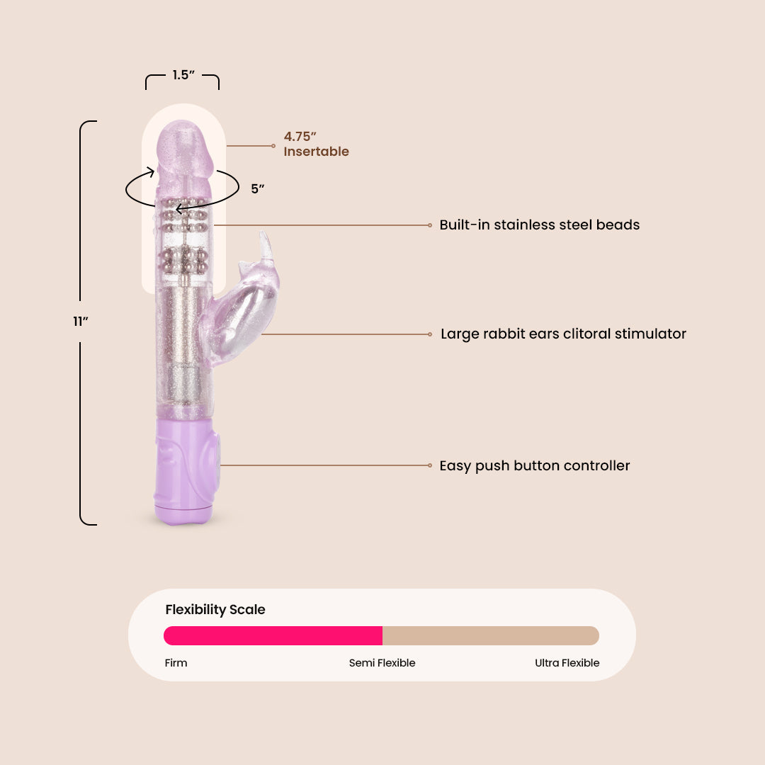 Jack Rabbit® Thrusting & Rotating Rabbit Vibrator - Powerful Dual Stimulation for Women - Perfect for Solo Play & Couples Intimacy