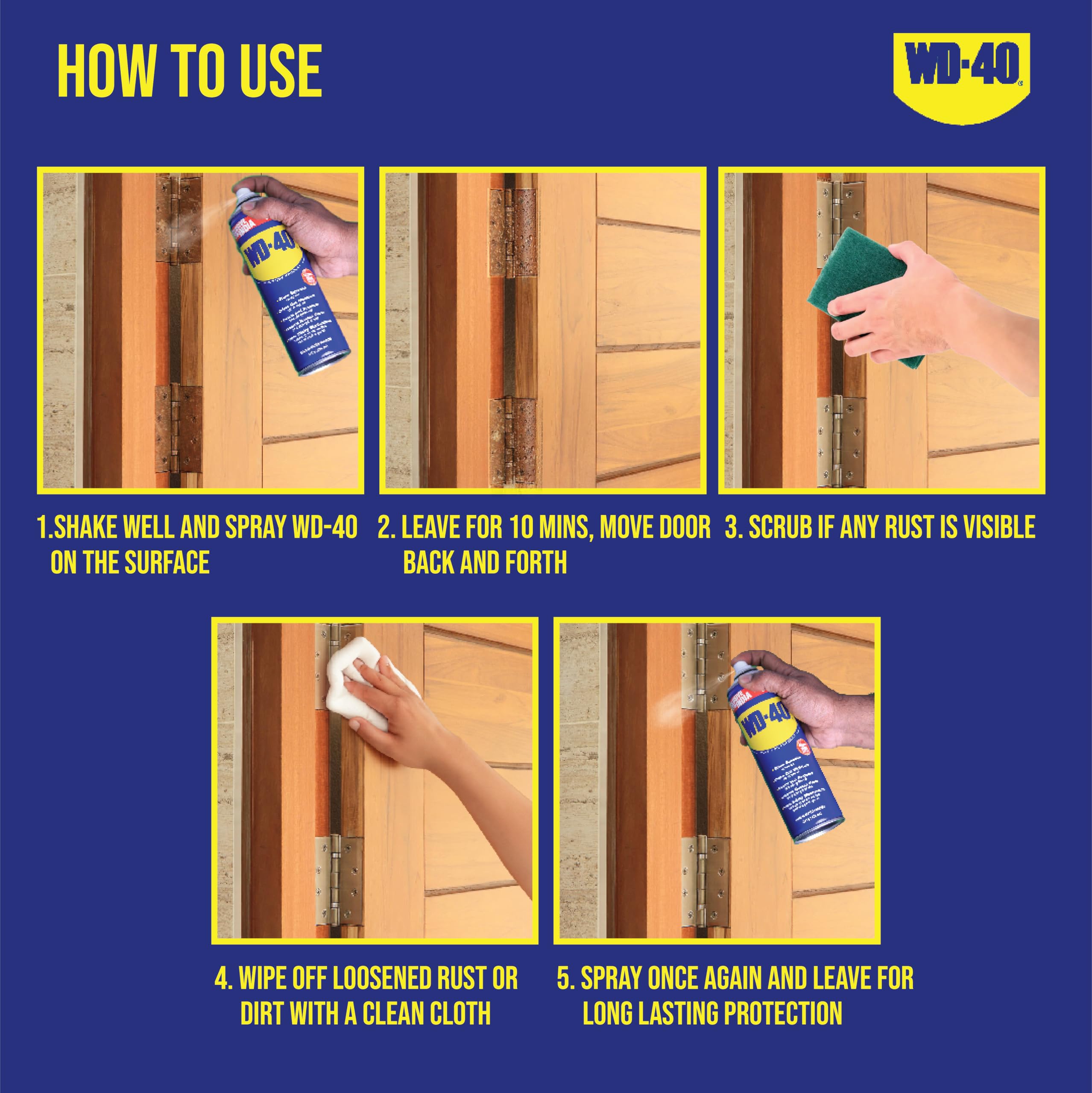 WD-40 Multipurpose Spray - Rust Remover, Lubricant & Cleaner for Home, DIY & Workshop (Pack of 2)