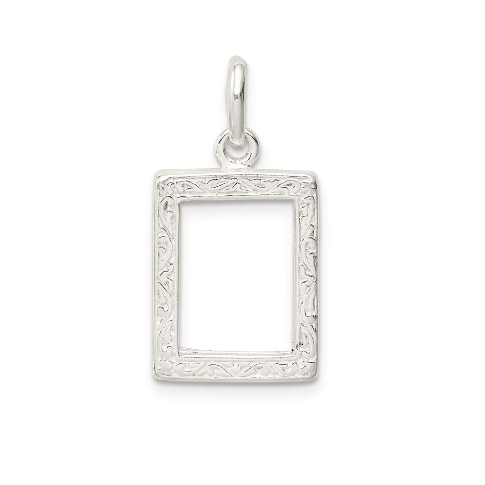 Sterling Silver Picture Frame Charm - Elegant Jewelry for Necklaces & Bracelets - Perfect for Gifts, Keepsakes & Photo Memories