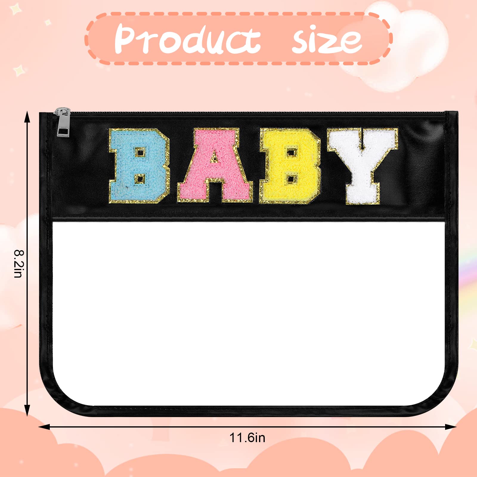 3-Pack Clear PVC Zipper Pouches - Waterproof Travel Makeup Bag, Cosmetic Organizer for Women & Girls, Baby Snack Pouch, Preppy Toiletry Bag - Perfect for Travel, School, Gym & Daily Use (As Shown in Pictures)