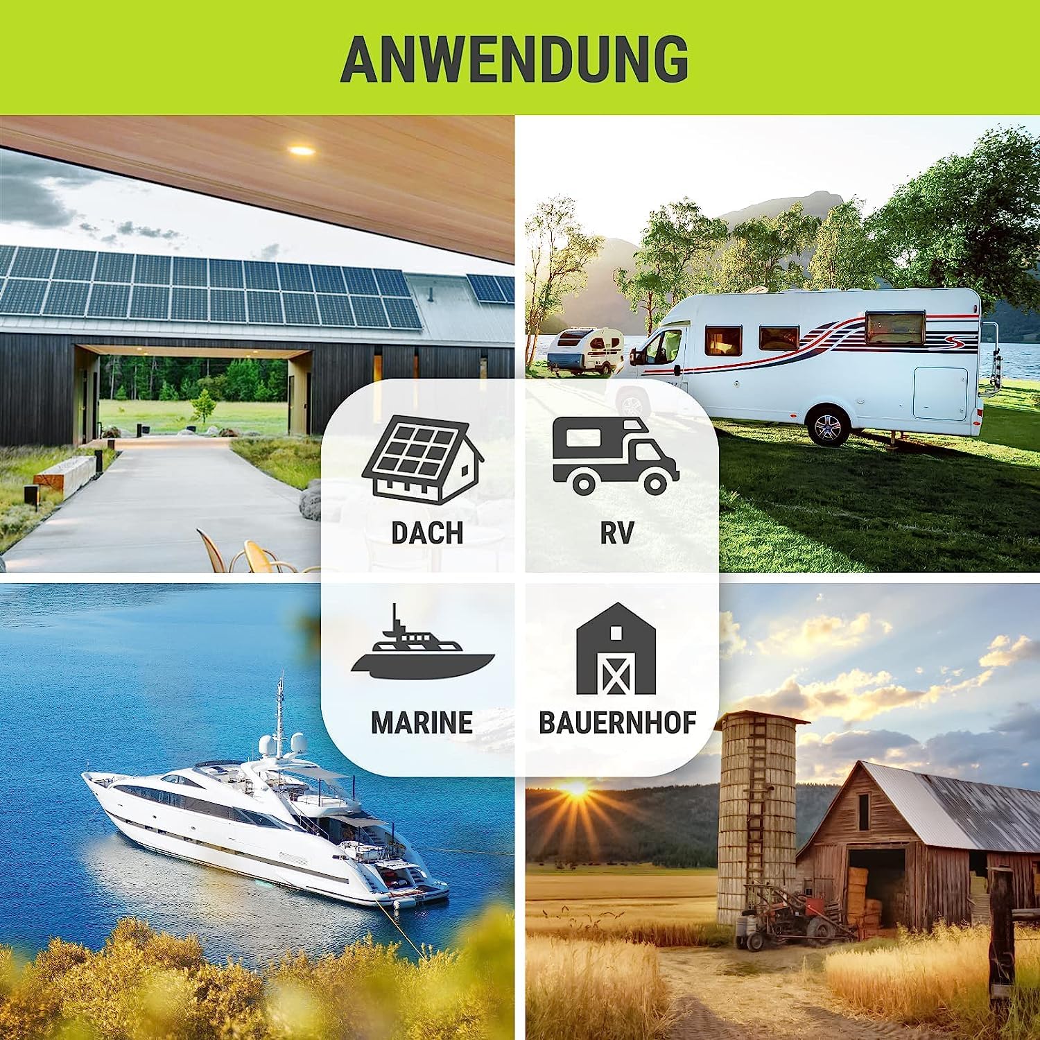 Newpowa 220W 12V Monocrystalline Solar Panel - High Efficiency 10BB Cell Solar Module for RV, Marine, Boat & Off-Grid Power - Perfect for Camping, Emergency Backup & Remote Energy Solutions