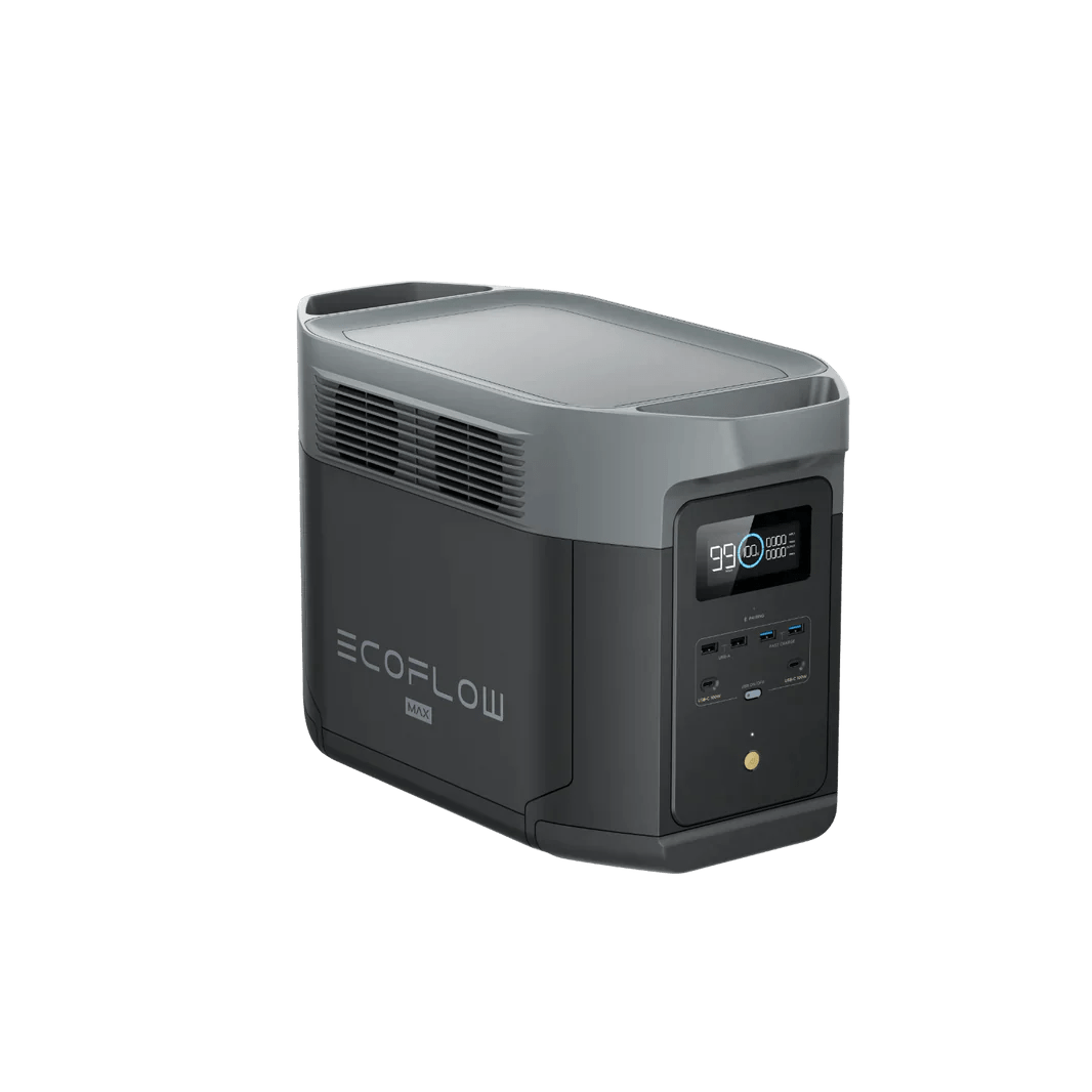 EcoFlow Delta 2 Max 2048Wh 2400W LiFePO4 Solar Generator with 200W Monocrystalline Solar Panels - Portable Power Station for Camping, RV, Emergency Backup & Off-Grid Living