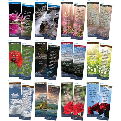 60 Pack Christian Bible Scripture Memory Verse Cards - Colorful Inspirational Bookmarks for Faith Building, Gospel Sharing & Encouragement | Great Gift for Church, Bible Study & Daily Devotion