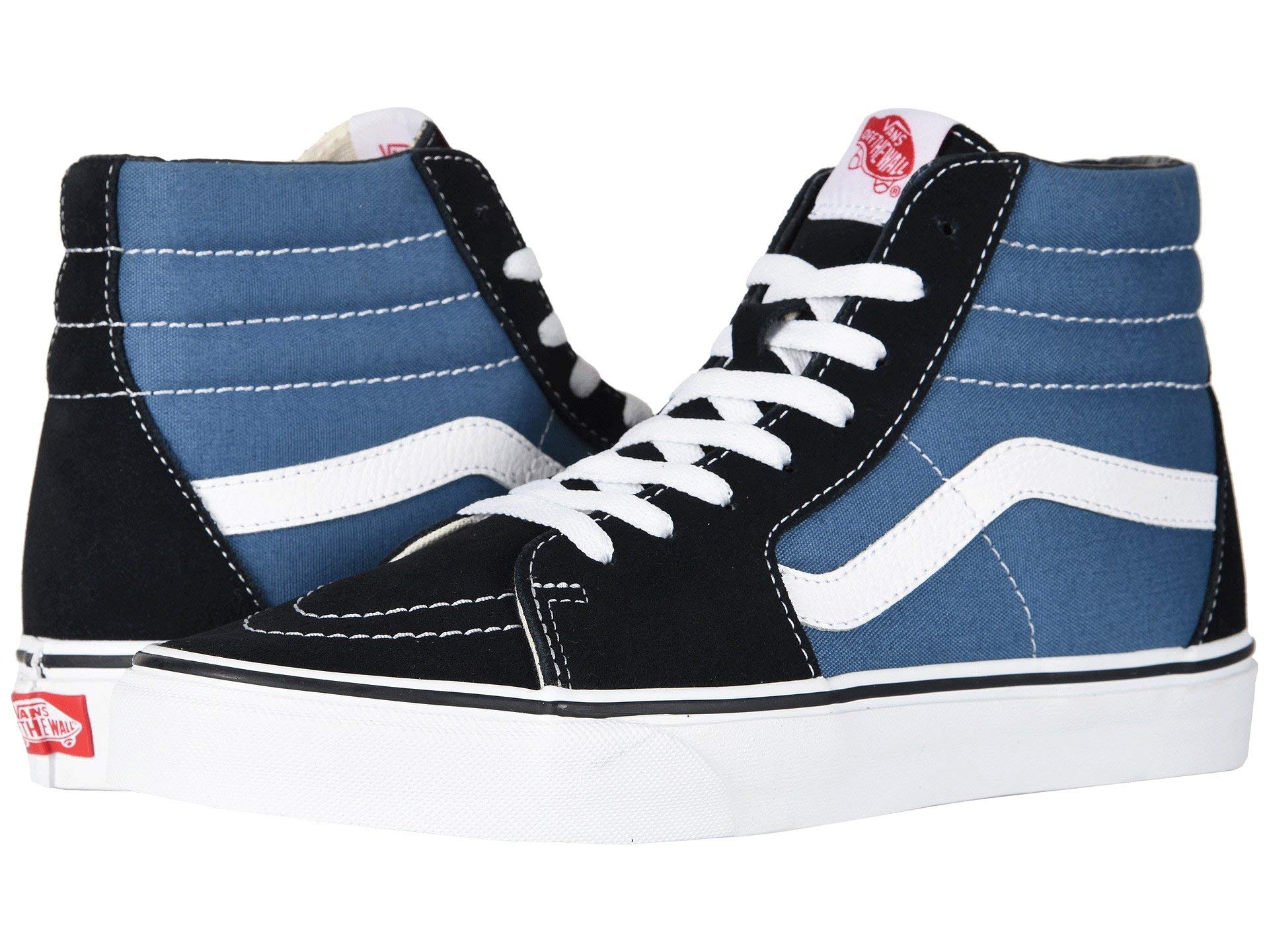 Vans SK8-HI High Top Sneakers in Navy Blue | Men's/Women's Skate Shoes | Durable Canvas & Vulcanized Rubber | Perfect for Skateboarding, Streetwear & Casual Outfits