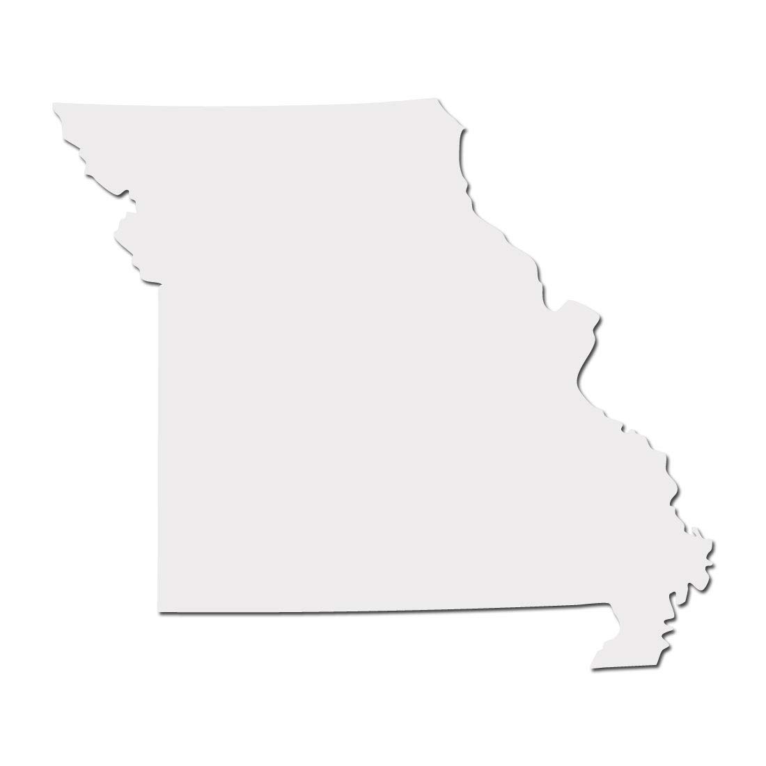 Missouri Show Me State Pride Vinyl Decal Sticker - 5 Inch White Car & Laptop Decal - Perfect for Vehicles, Computers, Windows & Water Bottles to Show State Pride