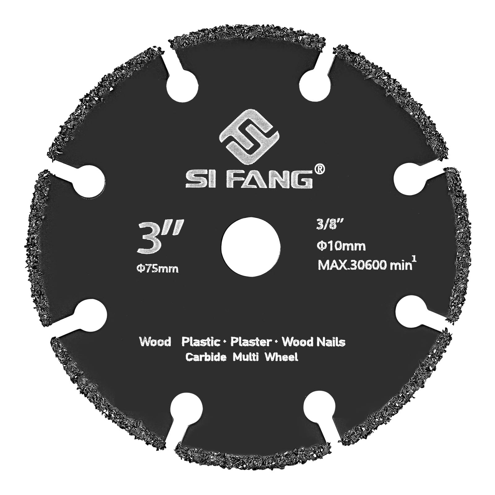 3 Inch Tungsten Carbide Cut Off Wheel for Wood, Nails, Plastics, Plaster & Resin - 3/8
