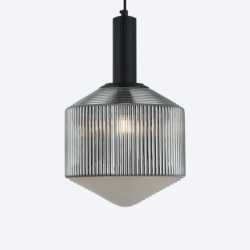 Camilla Glass Ribbed Pendant Light - Elegant Hanging Fixture for Dining Room, Kitchen Island & Bedroom Decor