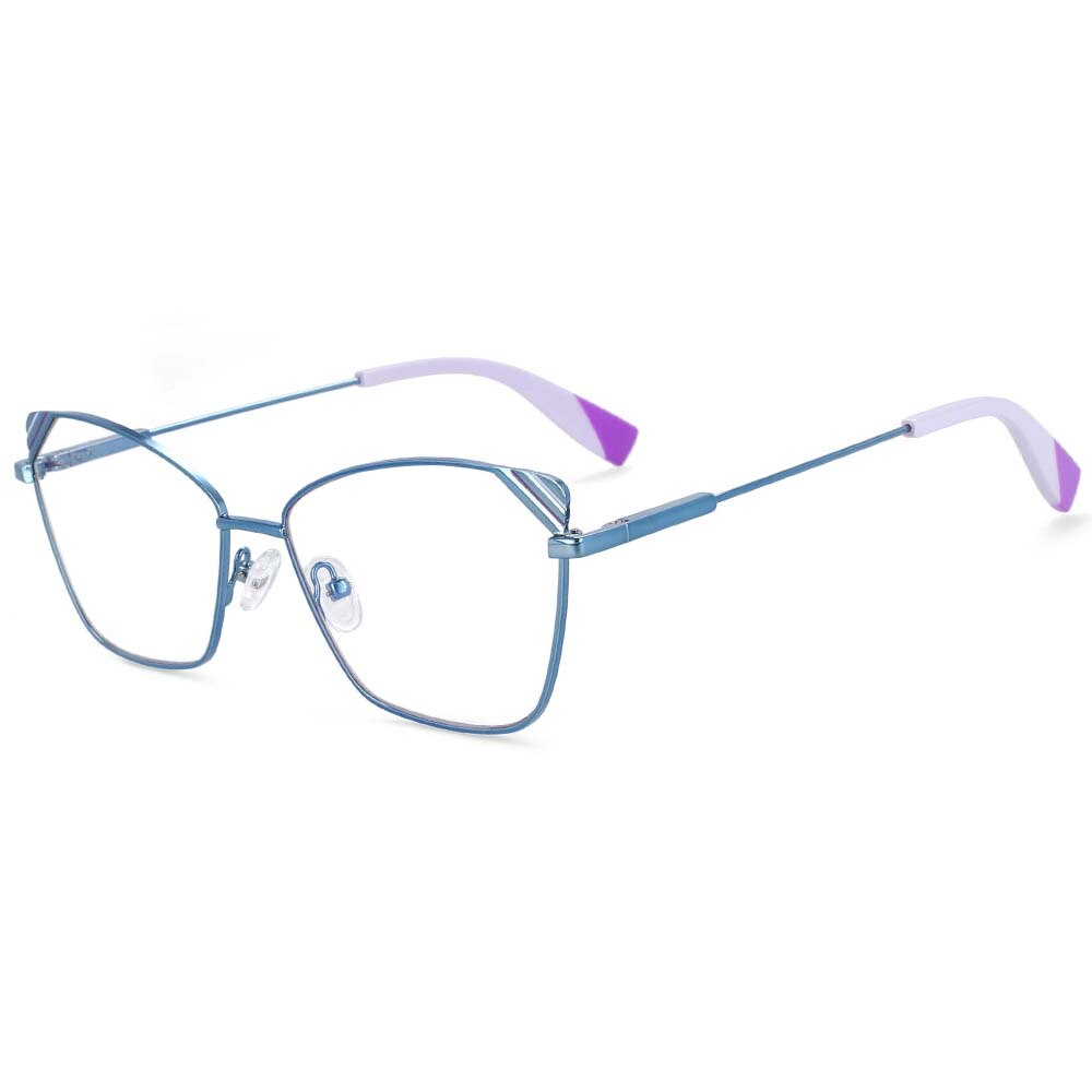 CCspace Women's Full Rim Square Cat Eye Eyeglasses 54125 - Lightweight Alloy Frame, Fashionable Reading Glasses for Office, Driving & Daily Use