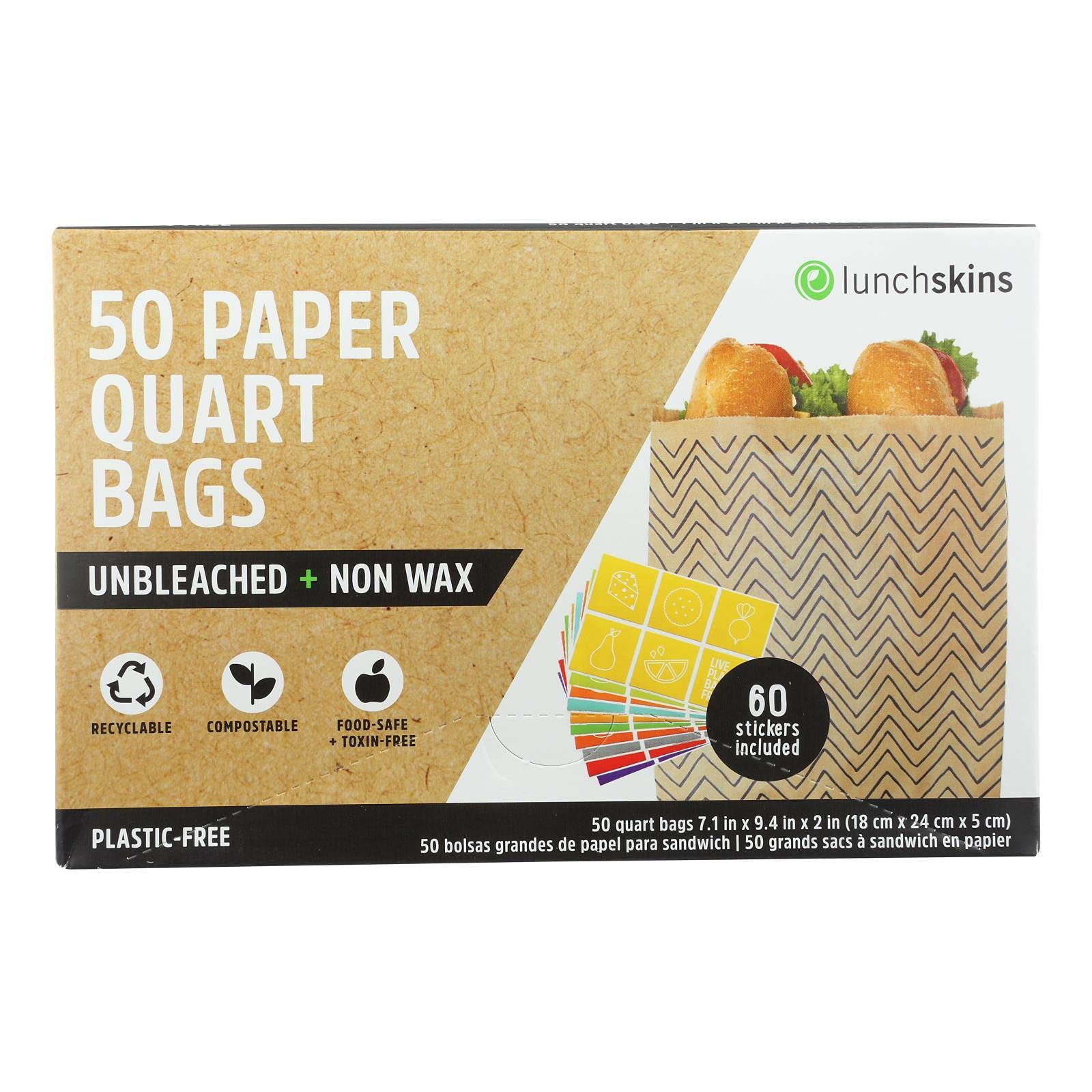 Eco-Friendly Chevron Paper Lunch Bags - 50 Count per Pack, 12 Packs per Case - Perfect for School Lunches, Picnics & Party Favors