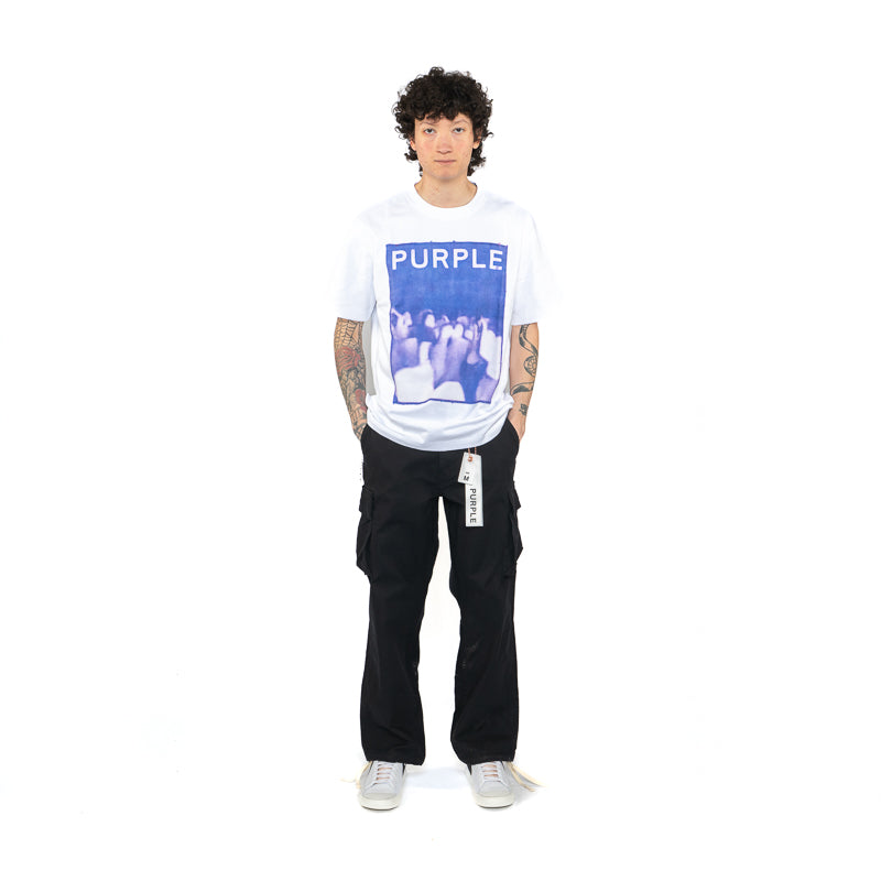 Purple Brand Crowd Tee - Soft Cotton White T-Shirt for Men | Casual Streetwear & Everyday Wear