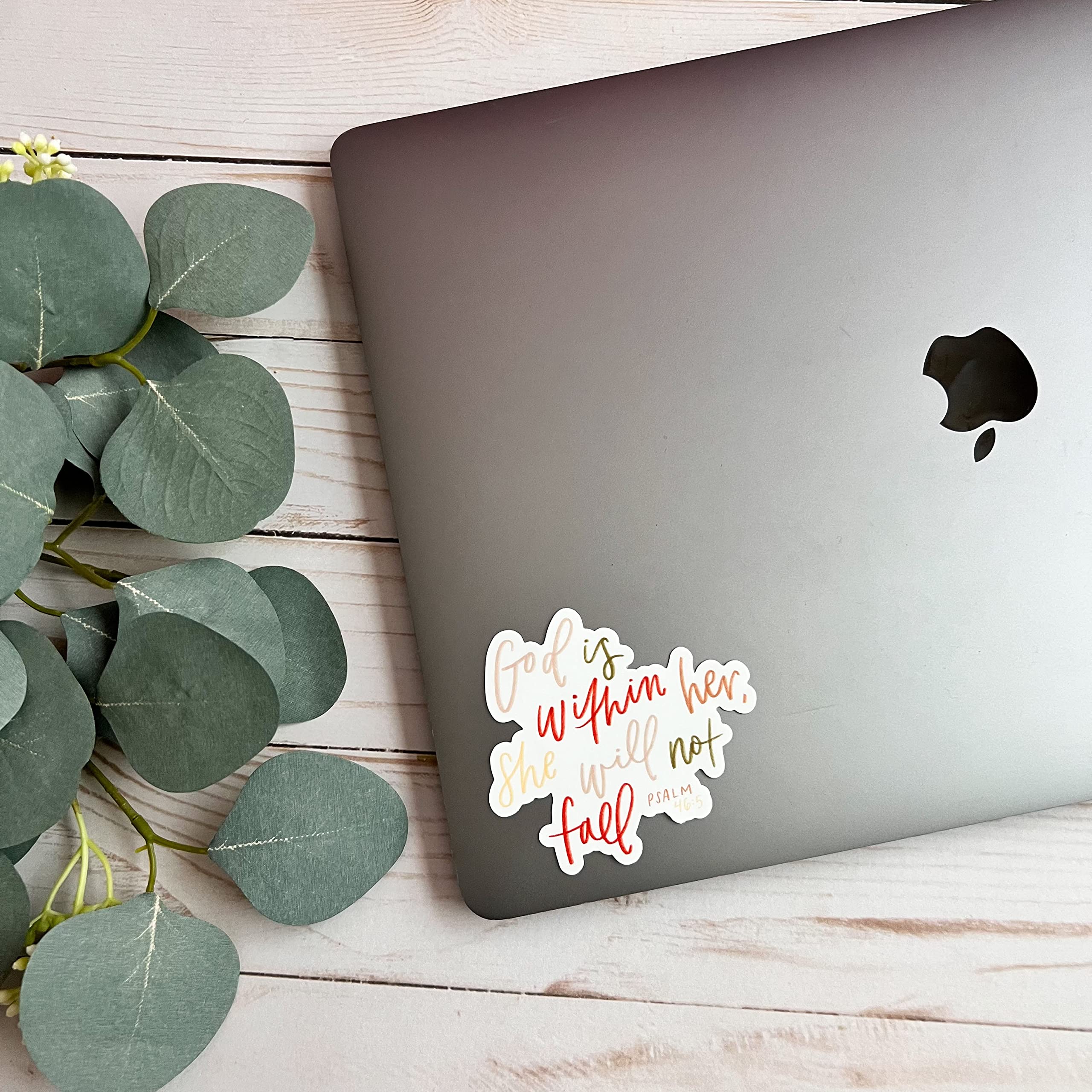 Bible Stickers - Religious Decals with Bible Verse Quotes for Christian Faith | God is Within Her - Psalm 46:5 | Perfect for Journals, Bibles, Laptops & Home Decor