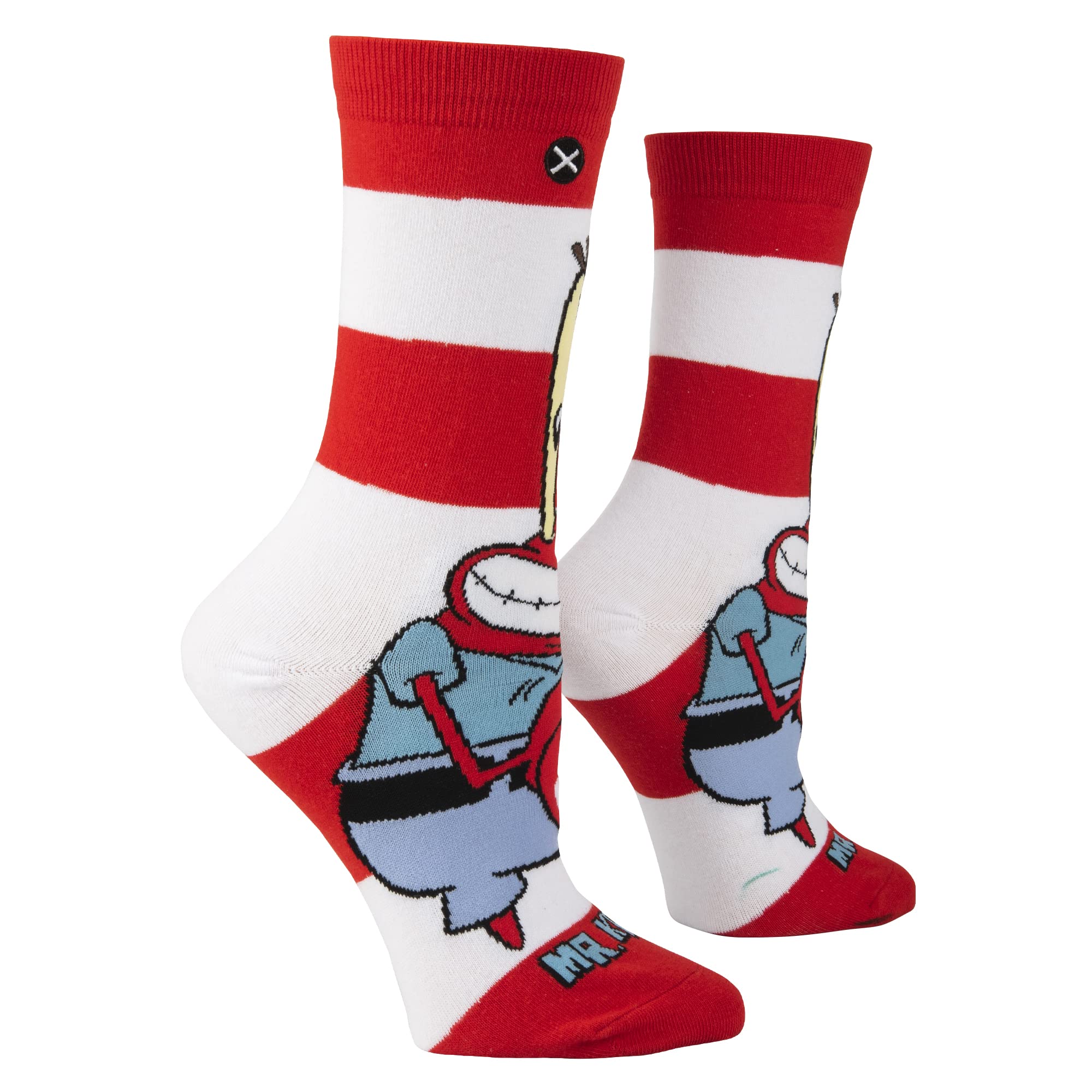 Odd Sox Mr. Krabs Nickelodeon SpongeBob Cartoon Socks - Fun & Cute Novelty Socks for Women (US Size 5-10) - Perfect Gift for SpongeBob Fans, Cosplay & Casual Wear