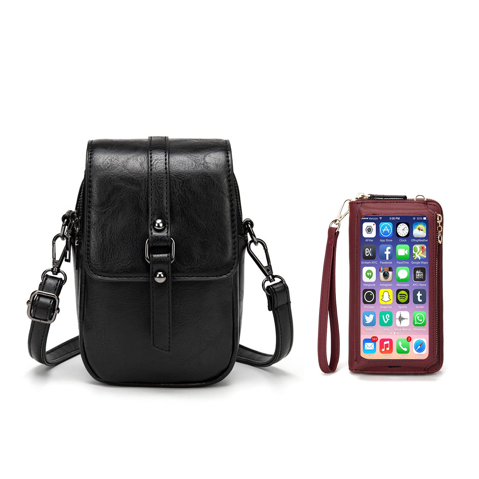 Women's Crossbody Phone Bag - Touch Screen Wristlet Handbag for Travel & Shopping