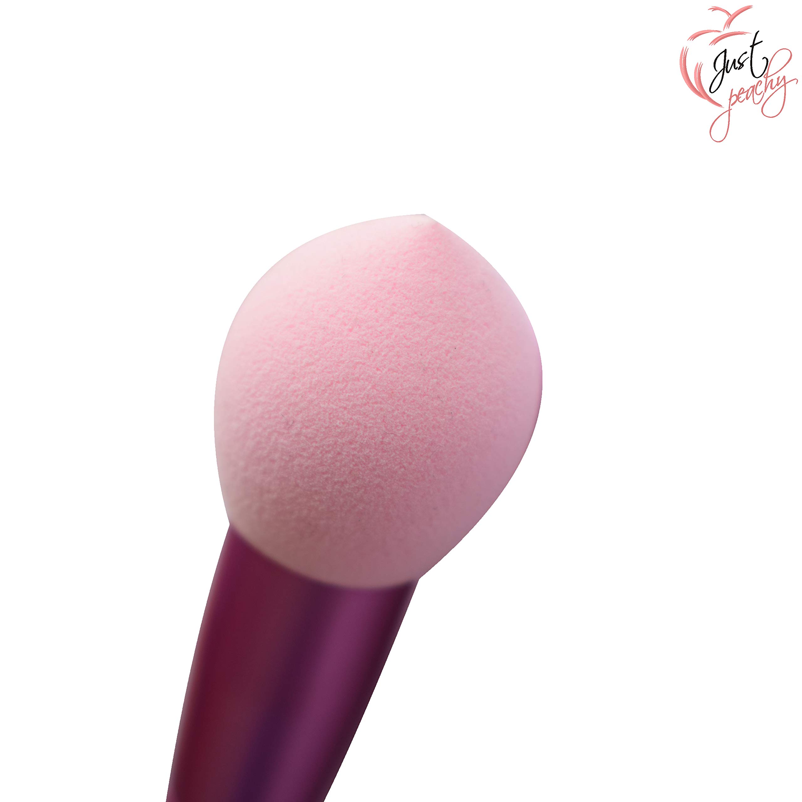 Just Peachy Foundation Concealer Beauty Blender Brush with Handle - 17cm Baby Pink Makeup Sponge for Flawless Blending & Airbrush Finish | Perfect for Liquid, Cream & Powder Cosmetics