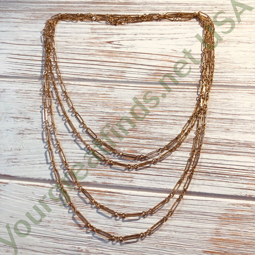 90 Inch Long Gold Over Sterling Silver Vermeil Chain Necklace - Elegant Layered Look for Women, Perfect for Parties, Weddings & Everyday Wear
