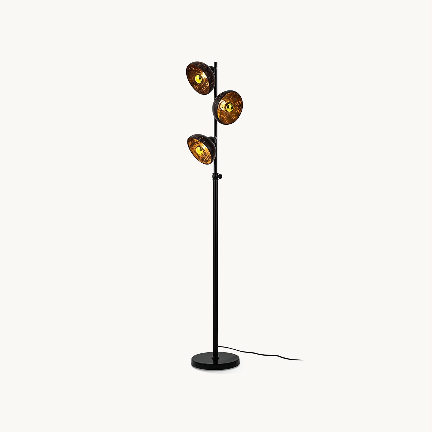 Modern Black Shell Floor Lamp for Living Room - Adjustable Standing Light with Fabric Shade, Perfect for Bedroom, Office & Reading Nook