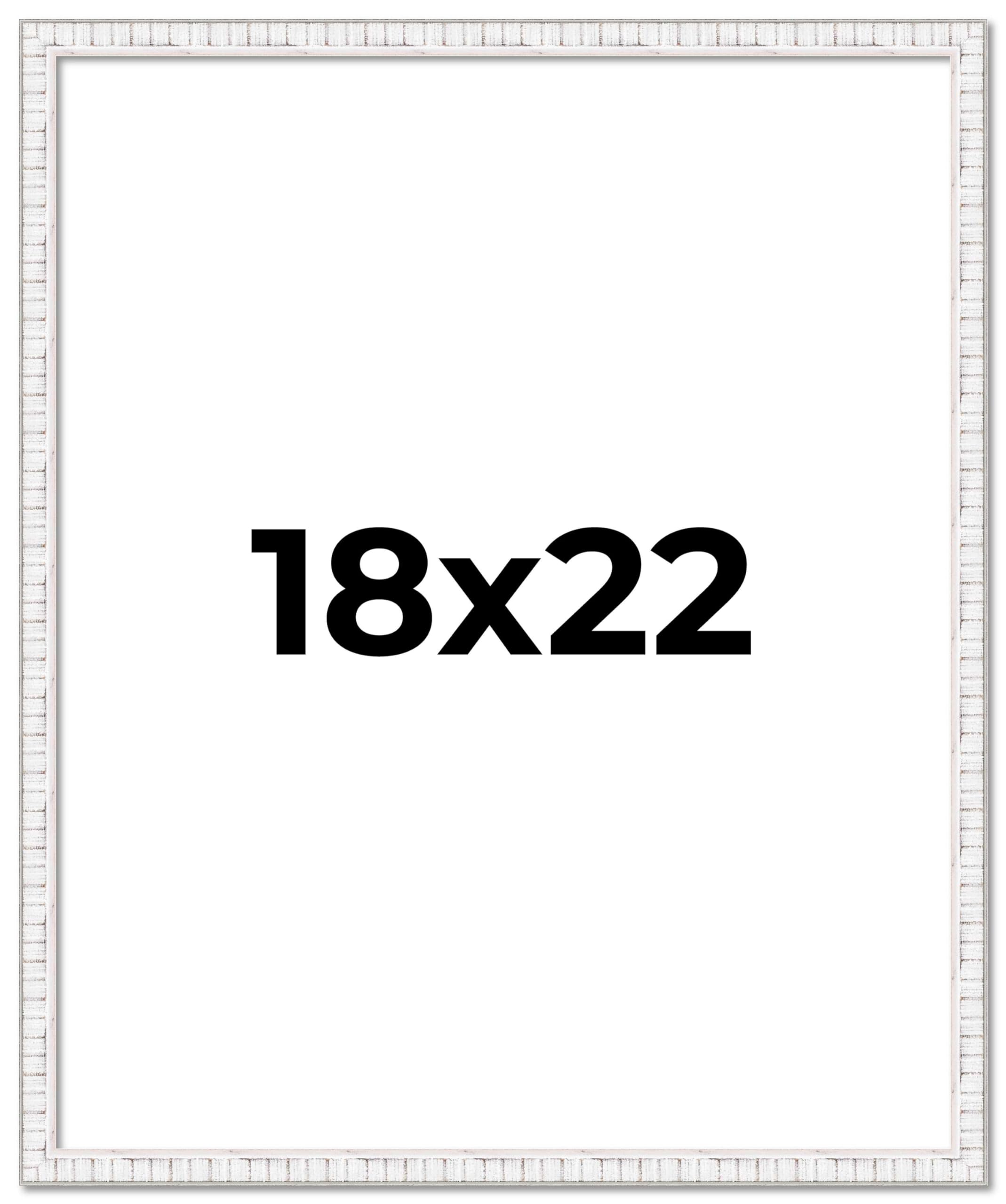 18x22 White Distressed Solid Wood Picture Frame - 0.75
