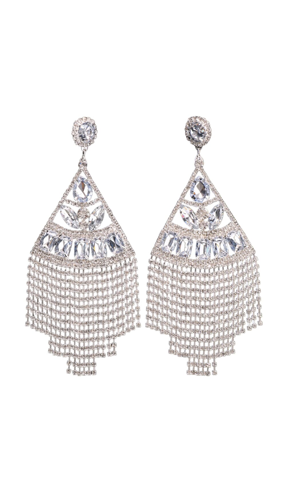 Elegant Gold Statement Crystal Drop Tassel Earrings for Women - Perfect for Parties, Weddings & Evening Events