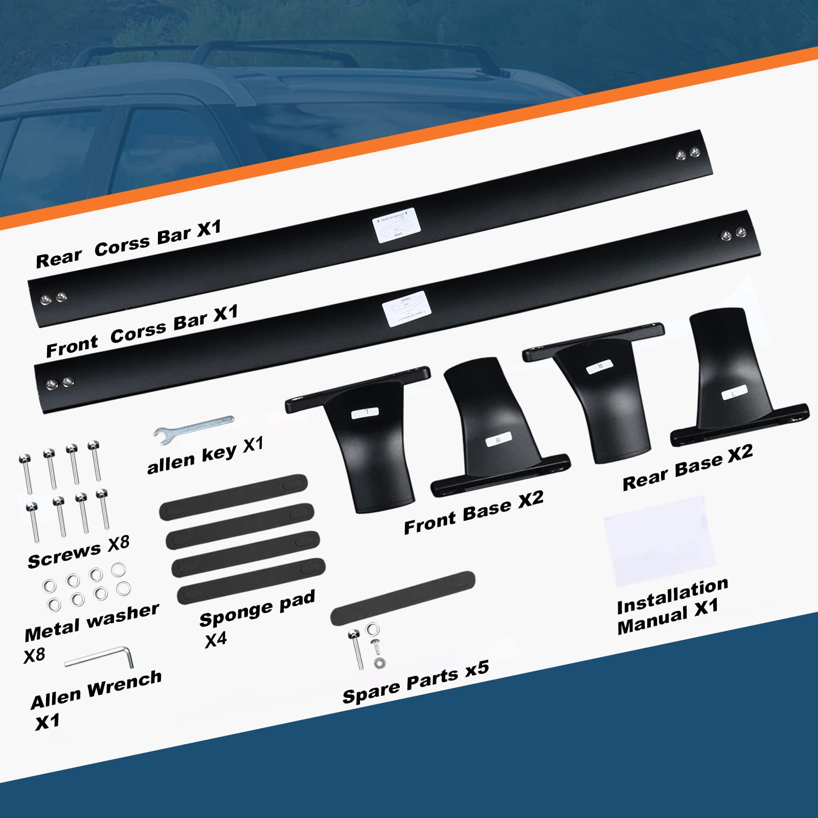 Heavy Duty 220lb Roof Rack Cross Bars for Nissan Kicks (2017-2025) | Universal Roof Rail Crossbar System for Luggage, Kayak, Canoe, Bike & Sports Gear | Perfect for Road Trips, Camping & Outdoor Adventures