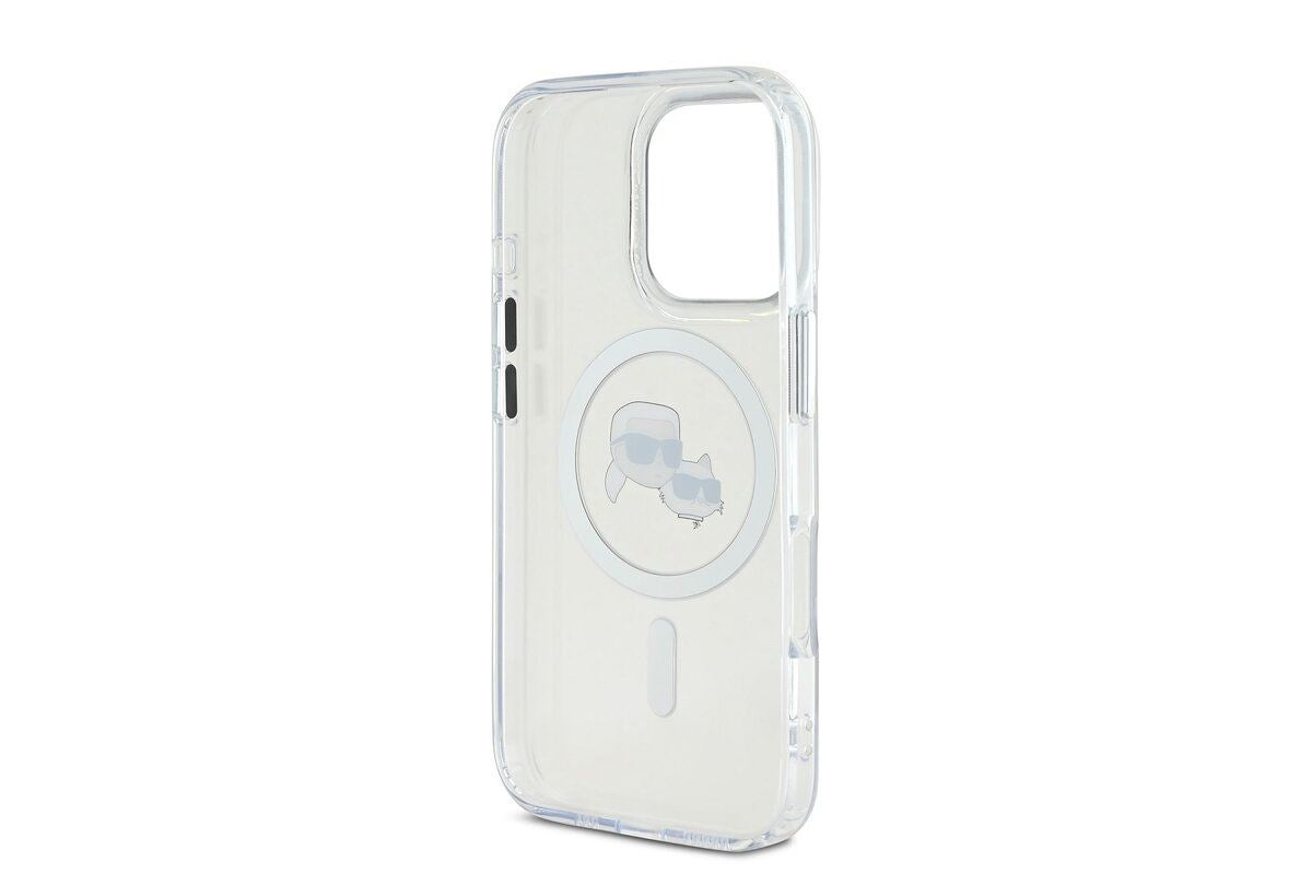 Karl Lagerfeld IML Karl & Choupette Head Metal Frame Case with MagSafe for iPhone 16 Pro Max 6.9