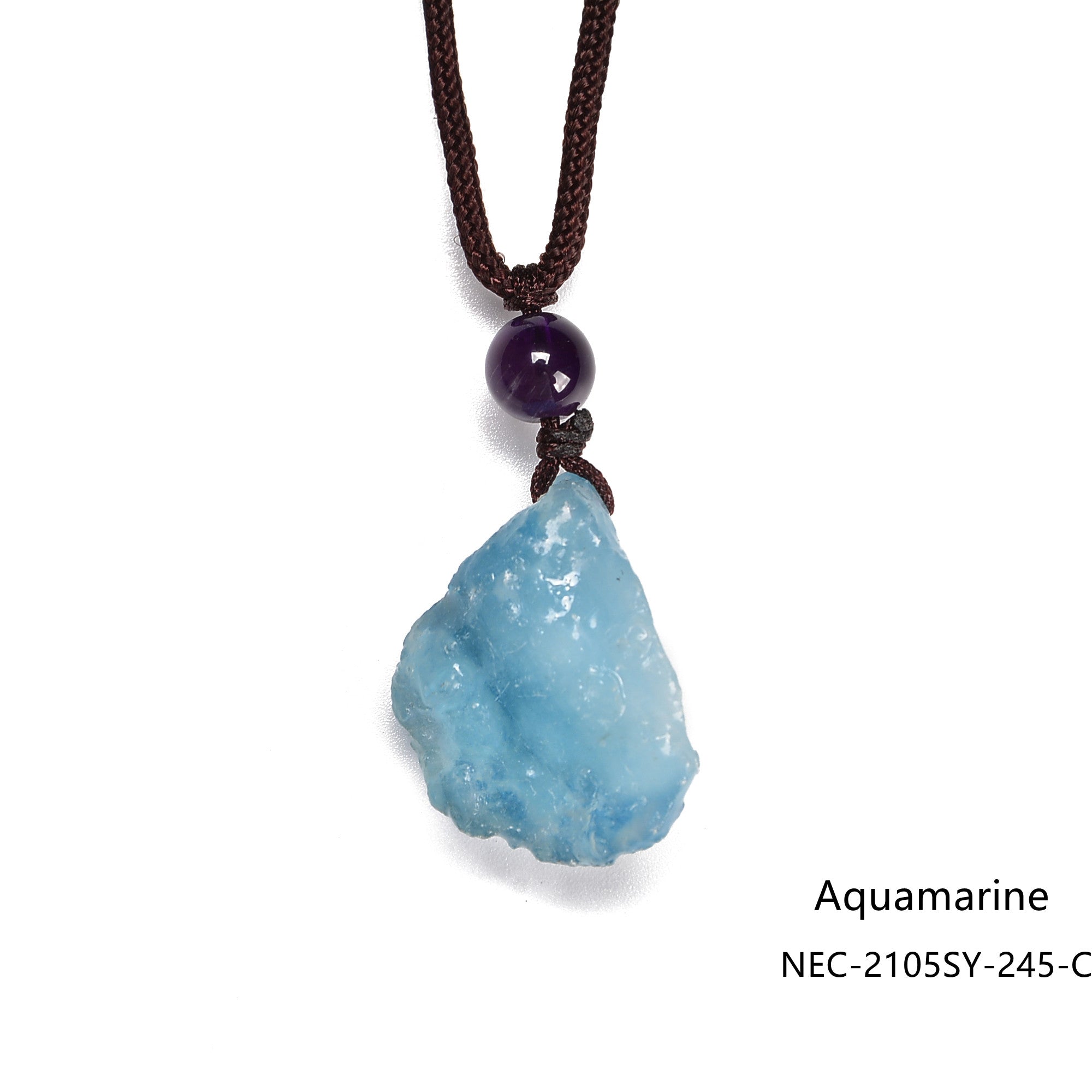 Natural Crystal Gemstone Rough Chunk Point Pendant Necklace - 24